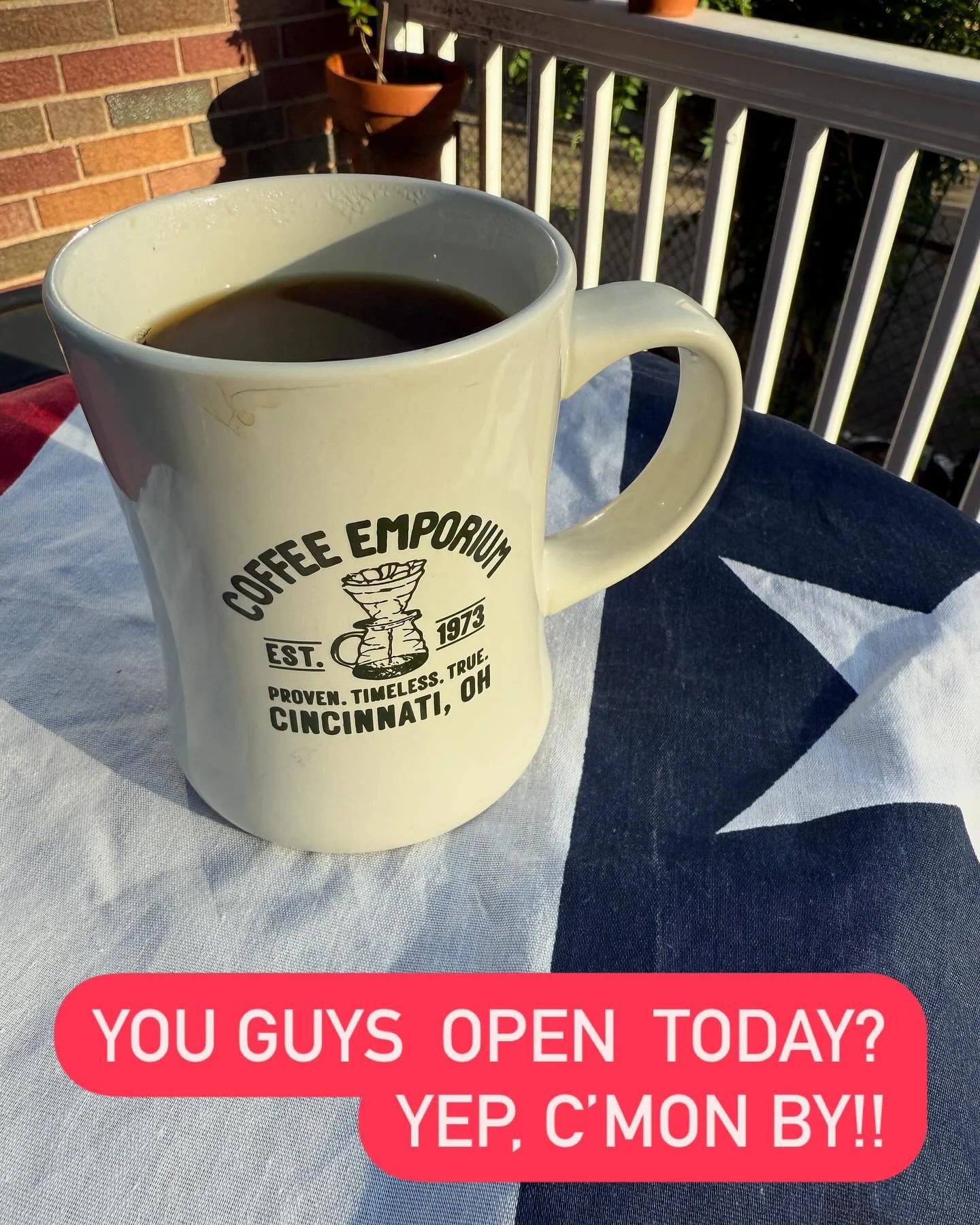 Both locations open until 2:00
See you there!! #reallygoodcoffee #cincinnaticoffee #cincycoffee #cincinnati