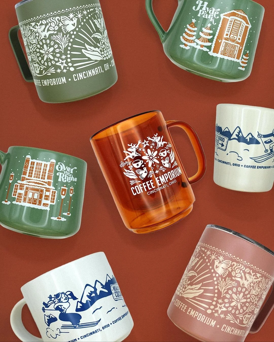 Looking for holiday gifts? Our new winter &amp; holiday-inspired mugs and travelers are now live on the website (and in our caf&eacute;s).

Limited quantities&mdash; grab your favorites while they&rsquo;re here.

#coffeeemporium #holidaygifts #cincin