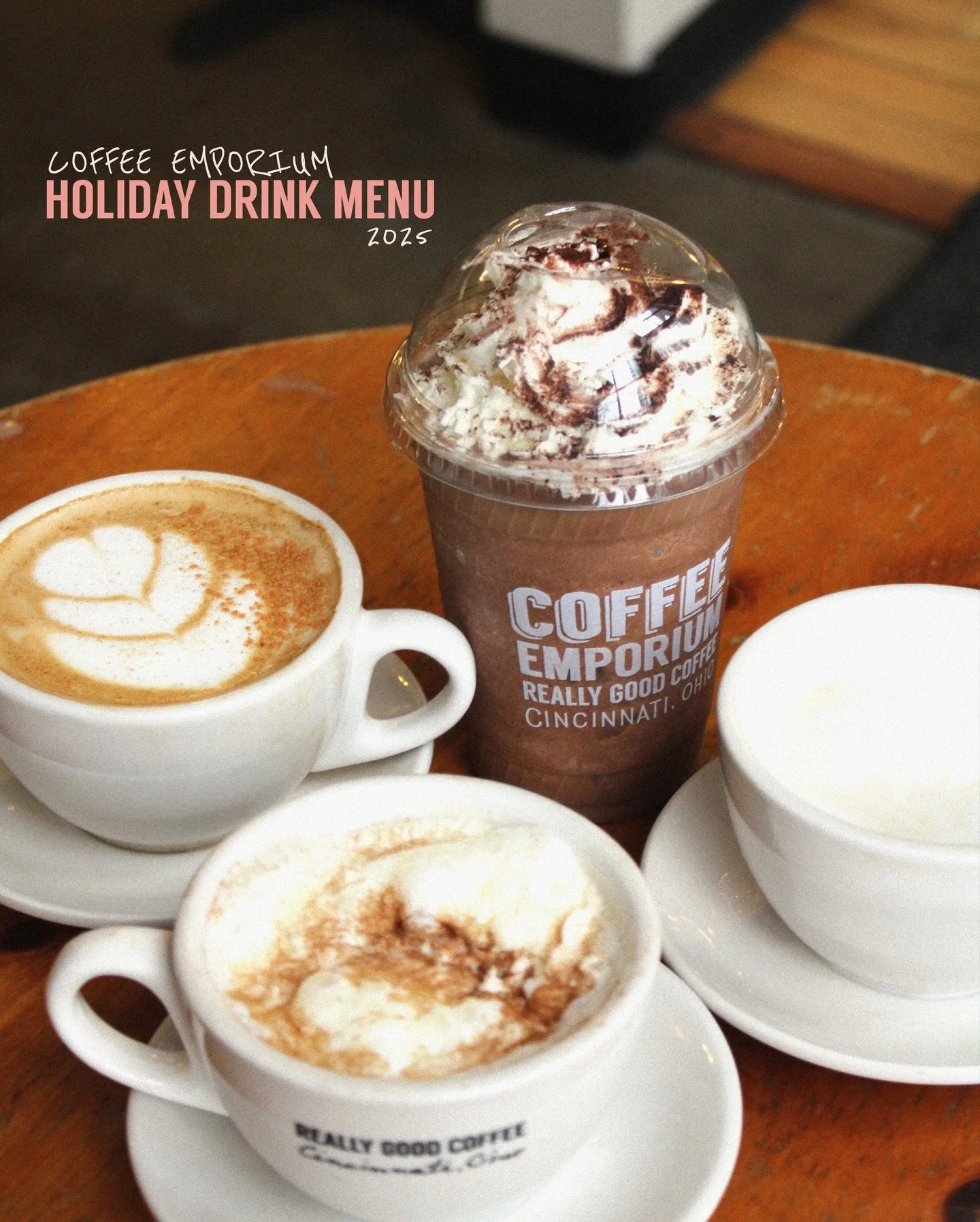Our Holiday Drink Menu quietly launched&hellip; so here&rsquo;s a louder announcement. Come try the seasonal favorites while they last ☕️

#CoffeeEmporium #SeasonalSips #HolidayCoffee
