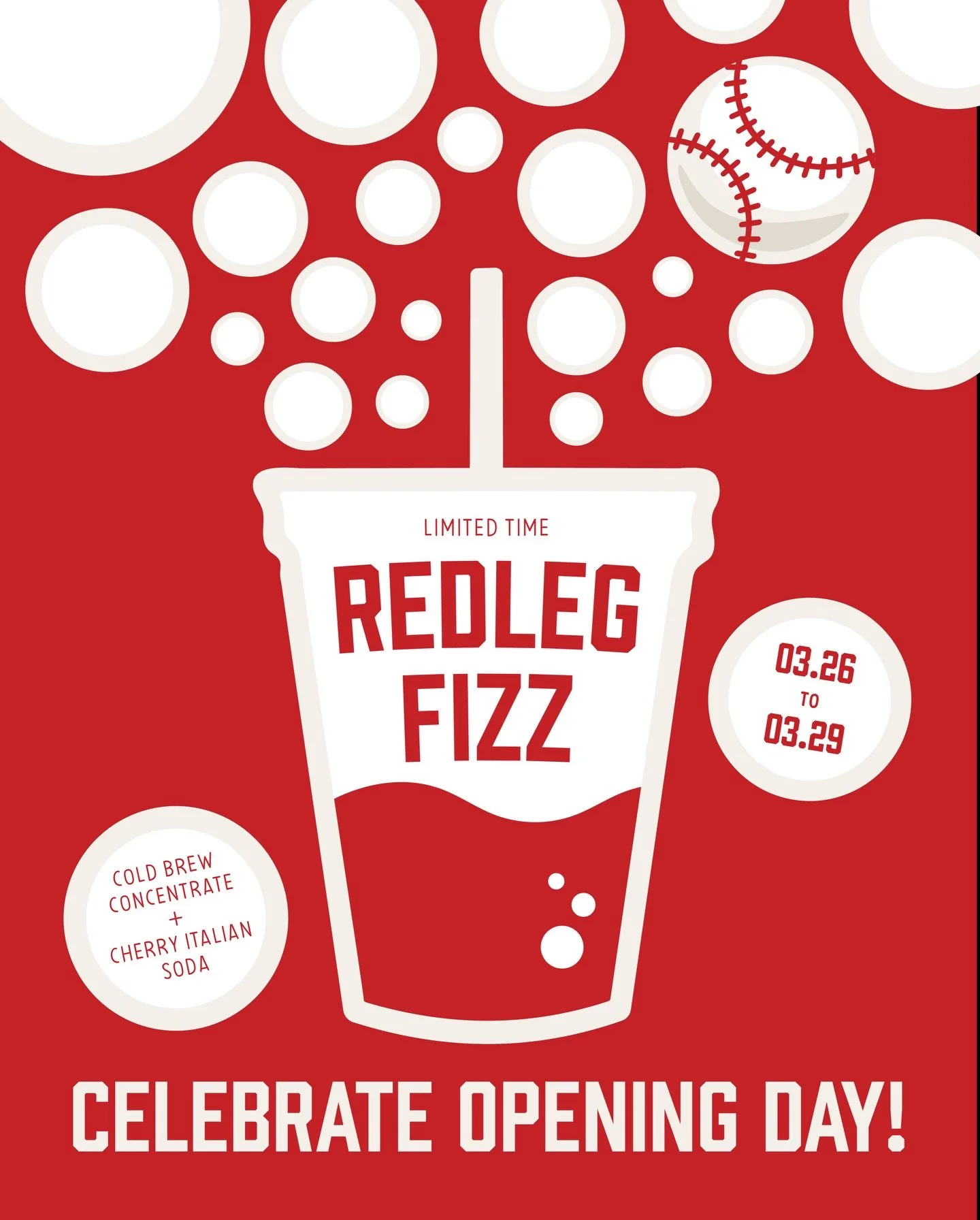 Celebrate Opening Day the right way.
Meet the Redleg Fizz&mdash;cold brew concentrate + cherry Italian soda, available for a limited time.

Catch it while it&rsquo;s here!

#coffeeemporium #openingday #cincinnatireds #coldbrew