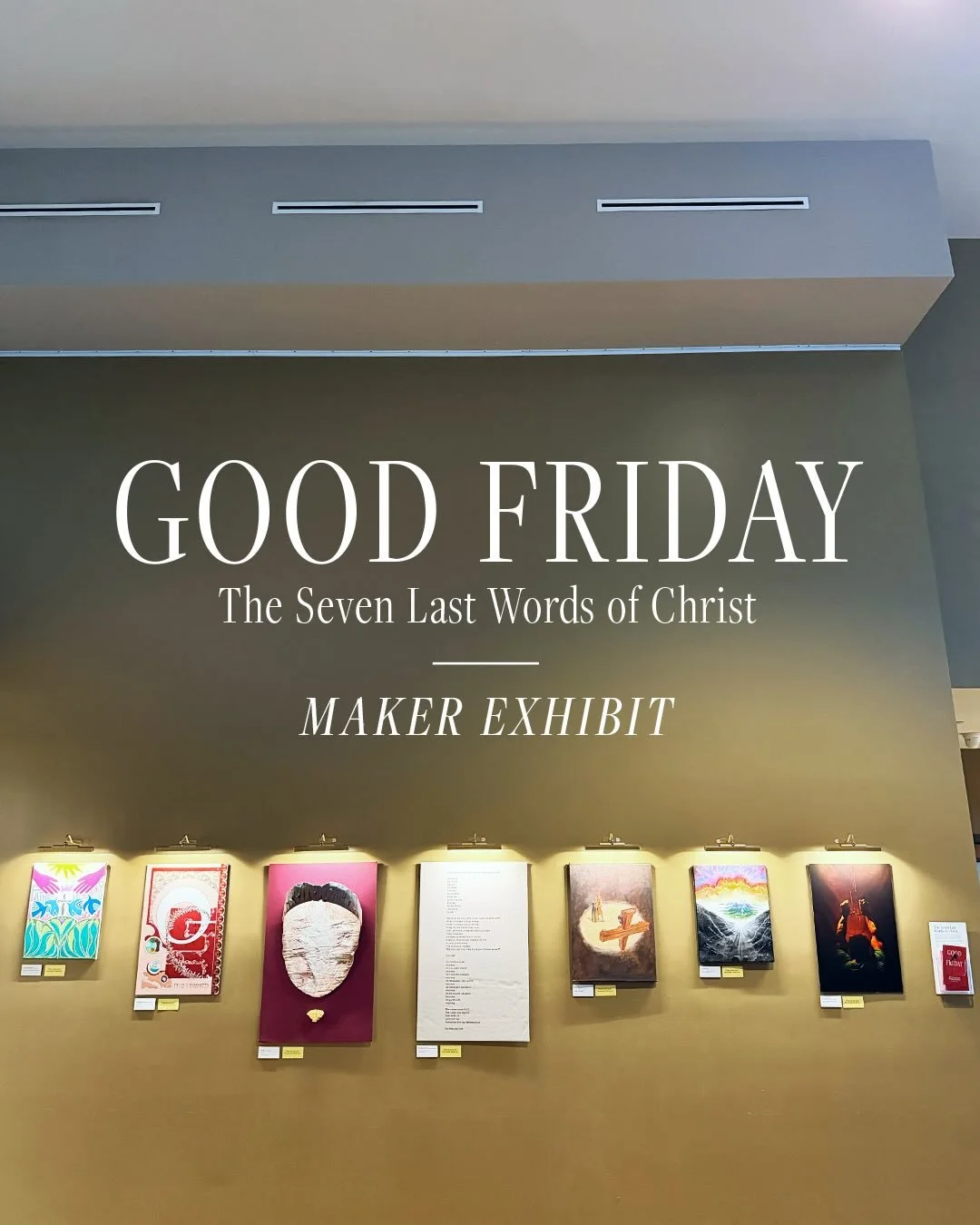 Join us this Good Friday at 7pm as we gather to remember the sacrifice of Jesus and reflect on the depth of His love displayed on the cross.

Before or after the service, we invite you to spend time in our lobby experiencing a special collection of a