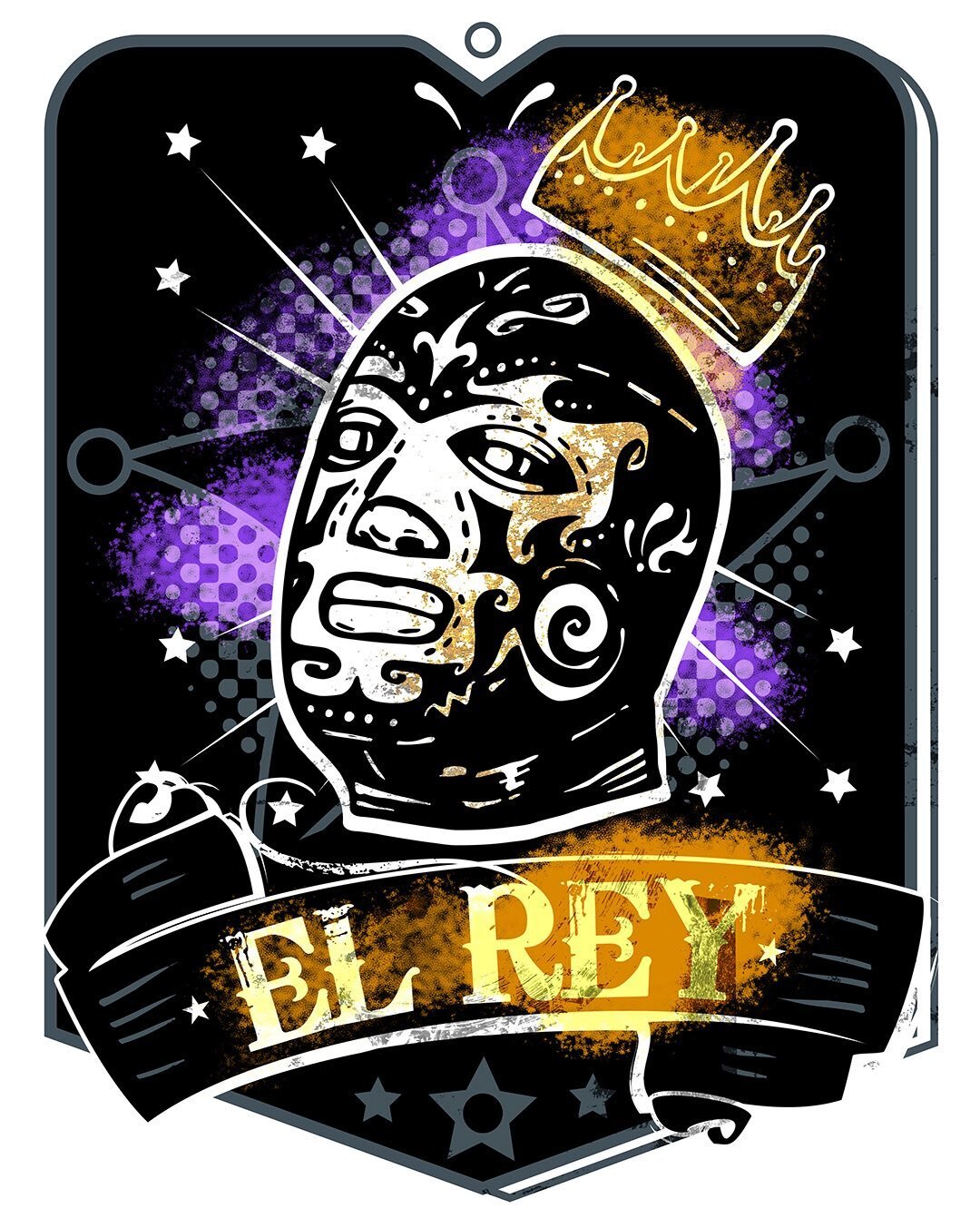 El Rey T-shirt design #luchador #lucha #digital art #mexican culture #latino