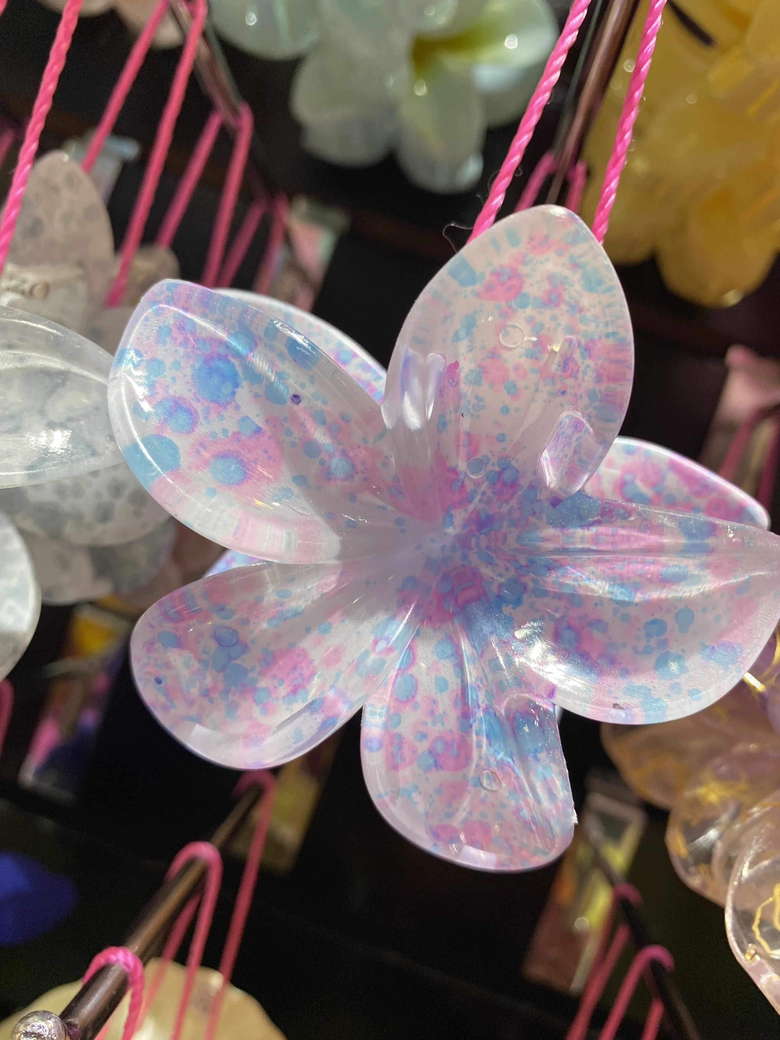 Colourful Paint Splash Flower Claw Clip