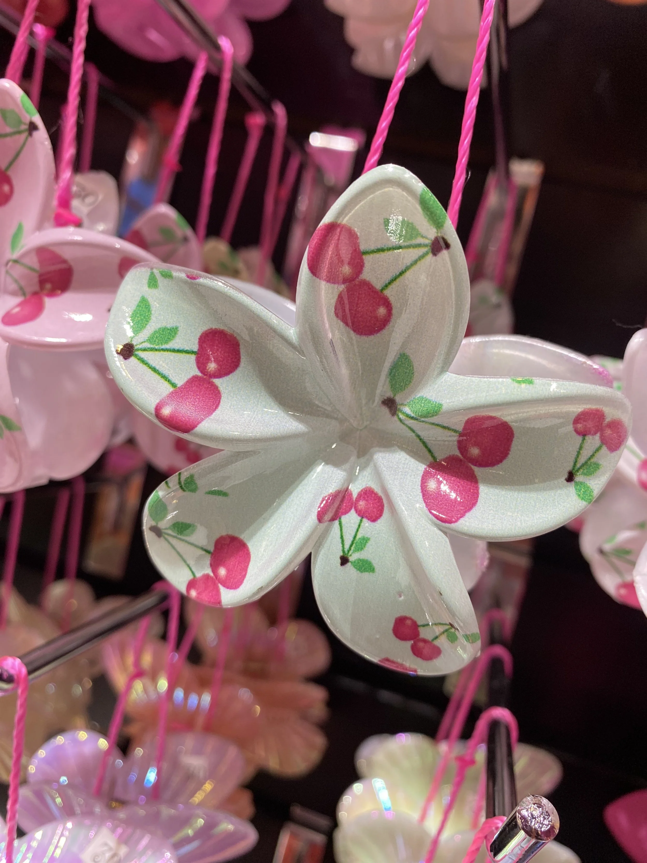 Cherry Flower Claw Clip
