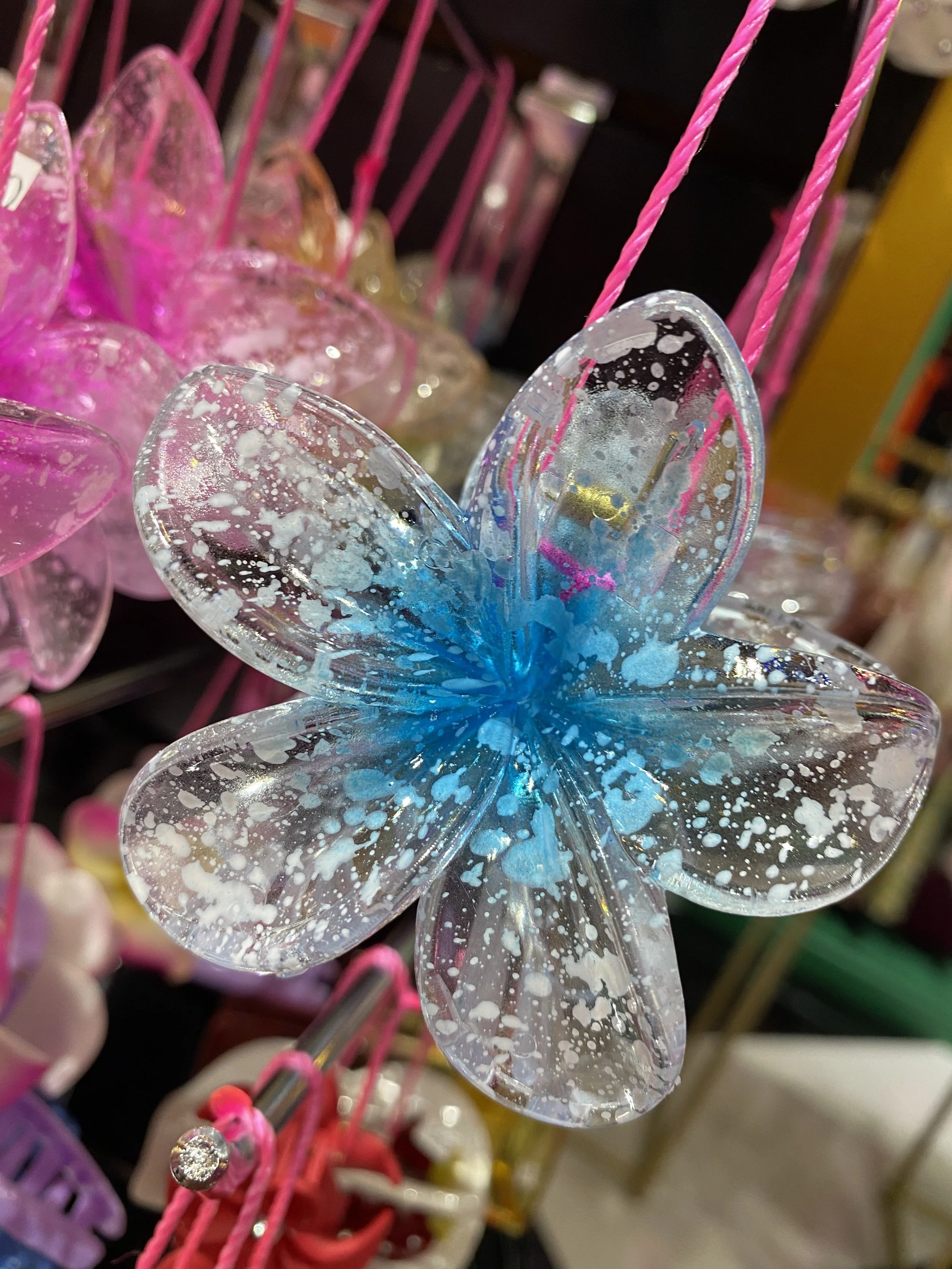 Clear Paint Splash Flower Claw Clip