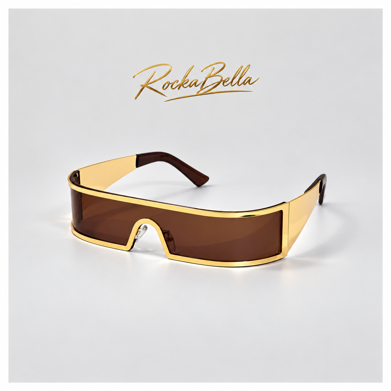 Luxura Gold-Accent Wraparound Sunglasses