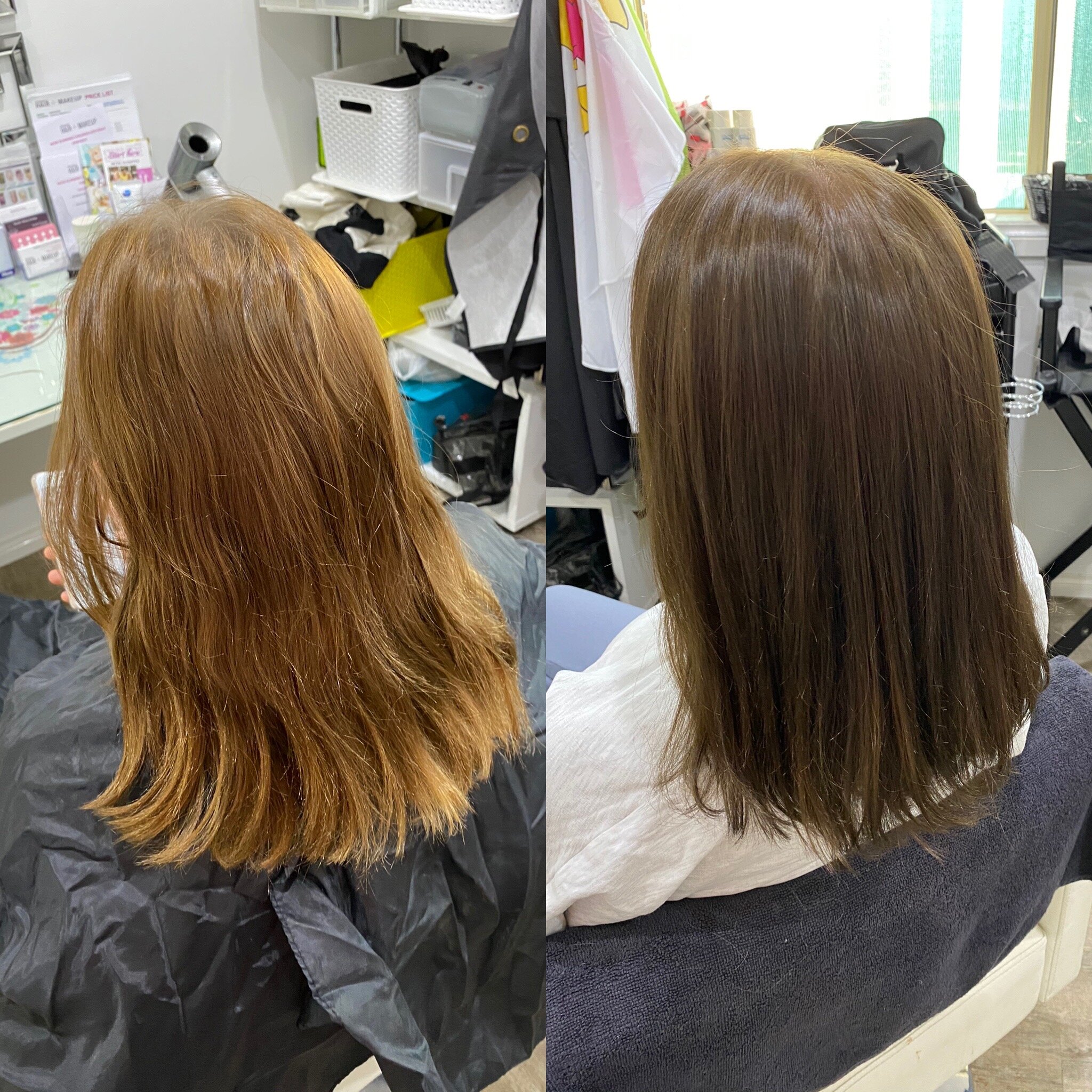 Before & After Darker Brown 