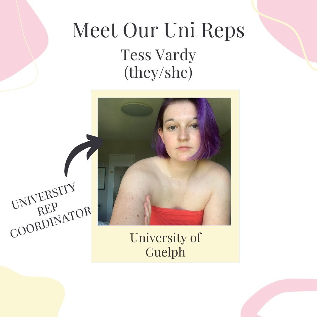 ✨Meet our University Representatives✨

Tess (The/She) from @uofguelph joined Sex and Self because they want to encourage a safe and open environment for people to talk about sex without any judgment. 

Madeline (she/her) from @westernuniversity joine
