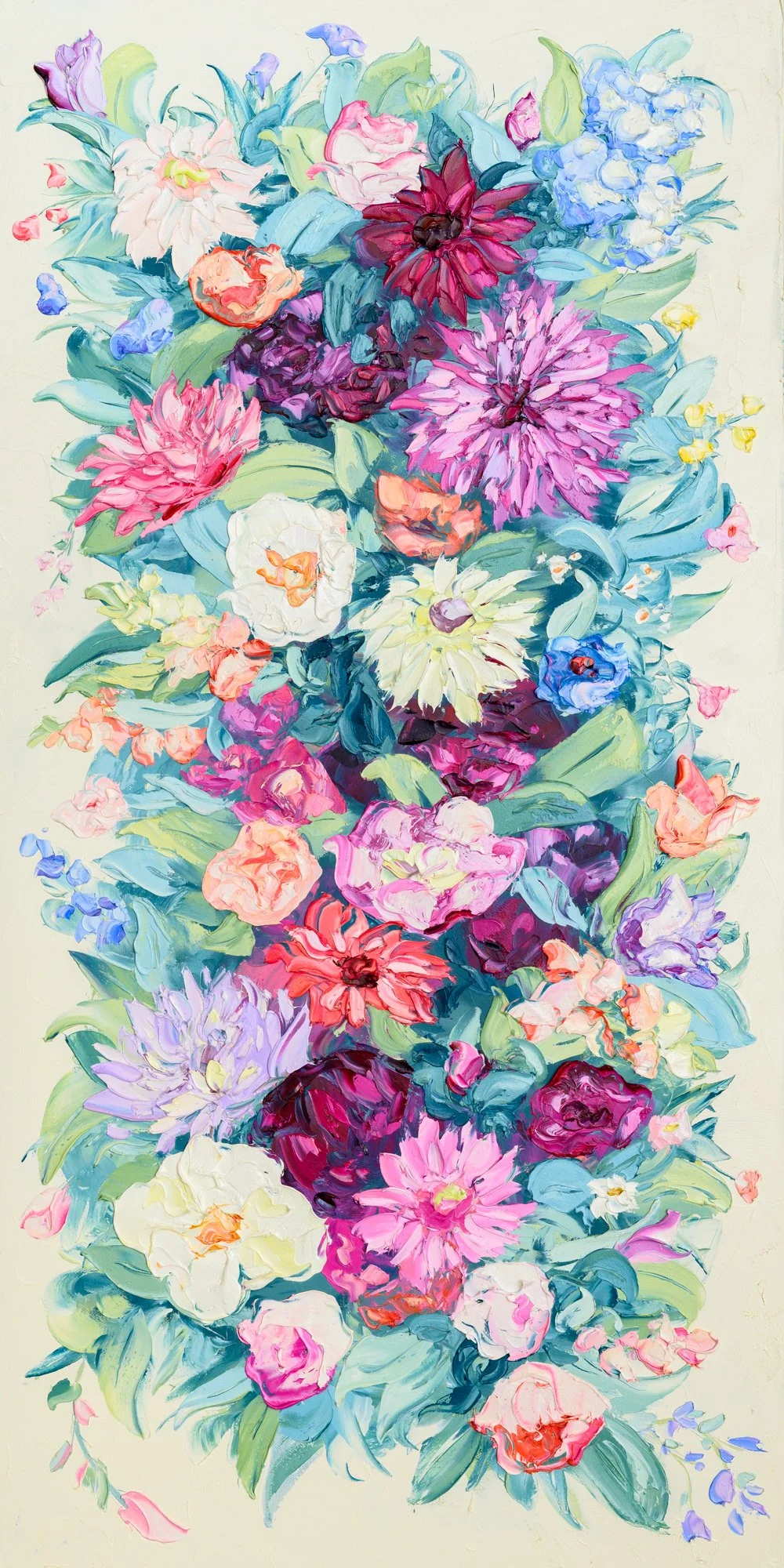 "Blooms of Joy" 18" x 38" Oil on Canvas. AVAILABLE Contact the Artist