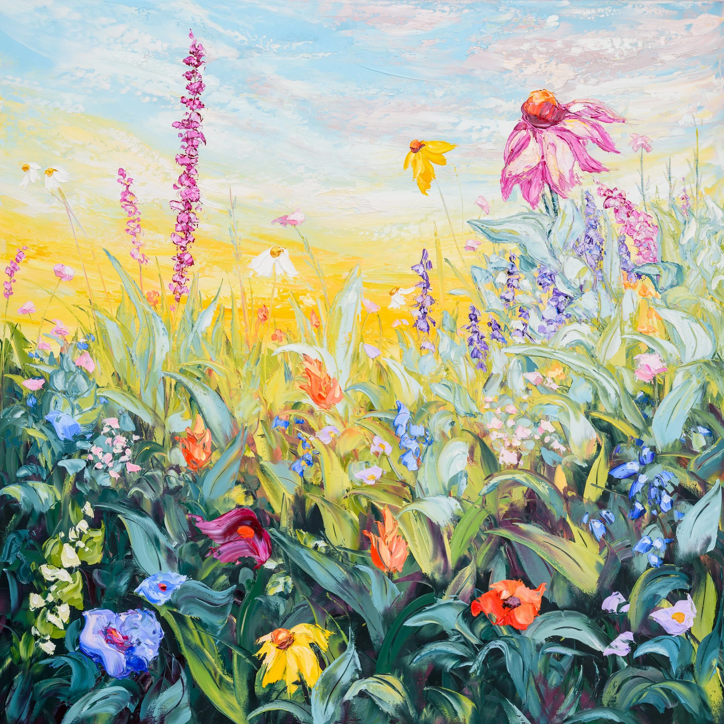 "Rise and Shine" 36" x 36" Oil on Wood. SOLD