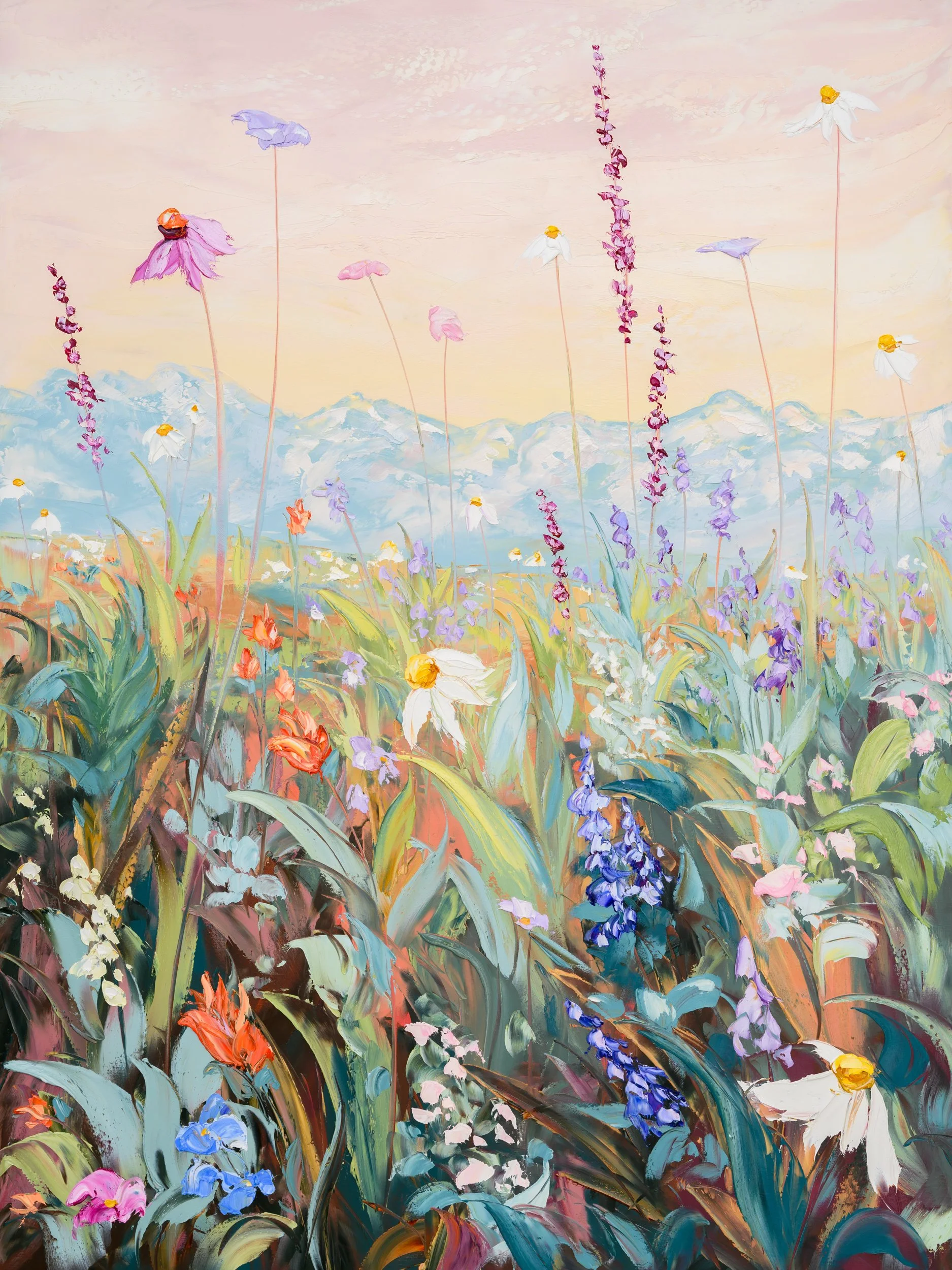"Dawn Blooms" 30" x 40" Oil on Wood. SOLD