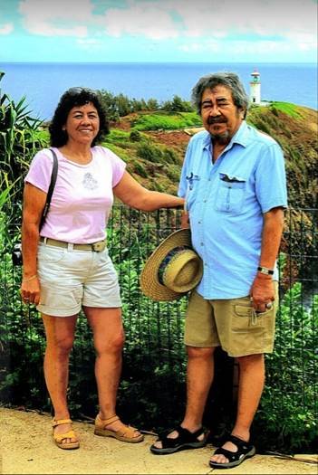 Pam and her father visit the Lighthouse in June 2007.