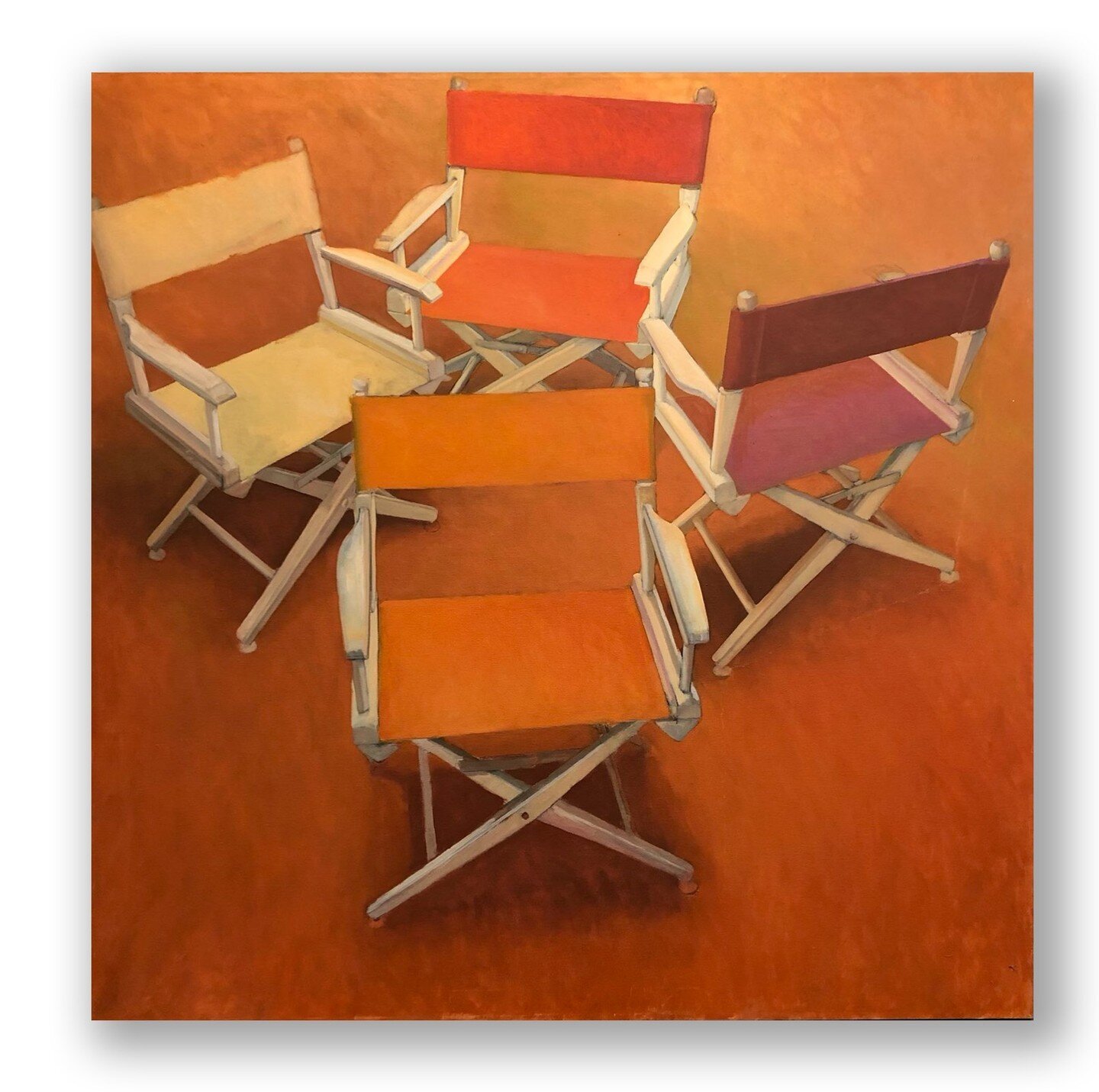 It's only Wednesday and I need a break! Lets have  a seat, shall we? This piece created by Robert M. Ellis, was created in Ellis's home studio near UNM, when Ellis was painting primarily more realistic still life paintings and landscape paintings. ⁠
