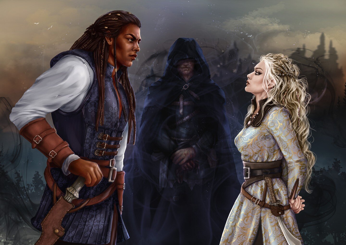 ⚔💥ART REVEAL💥⚔

Tad&ouml;m to the ever-talented @adamszkiart for this incredible depiction of the three contrasting POV's featured in @thehaidrenlegacy by @k.l.kolarich !!!

Just in time to help celebrate the much anticipated audiobook release of H