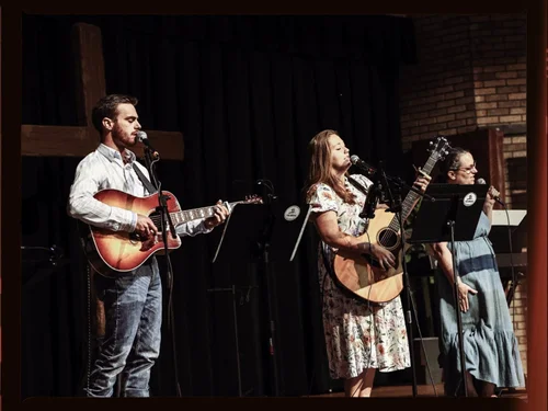 The worship team leading the congregation in song