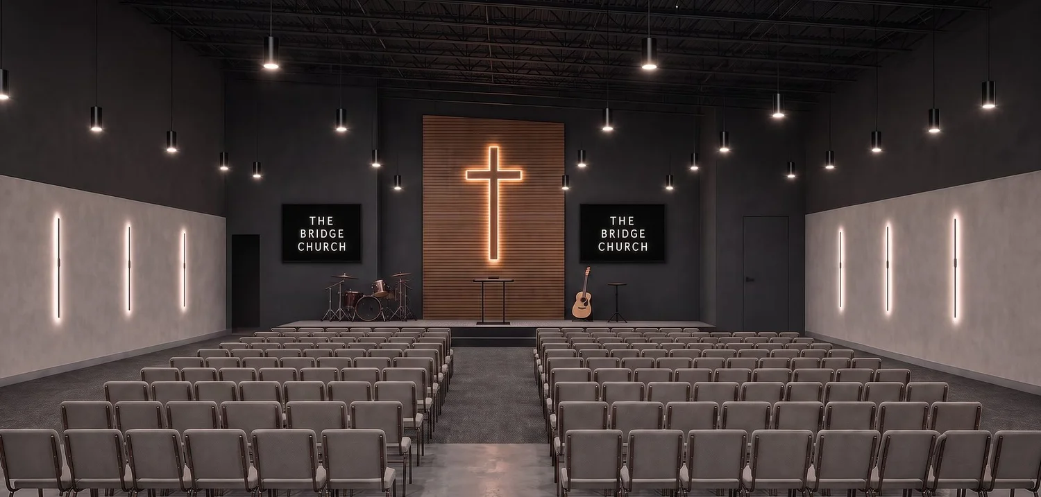 Interior rendering of the worship space