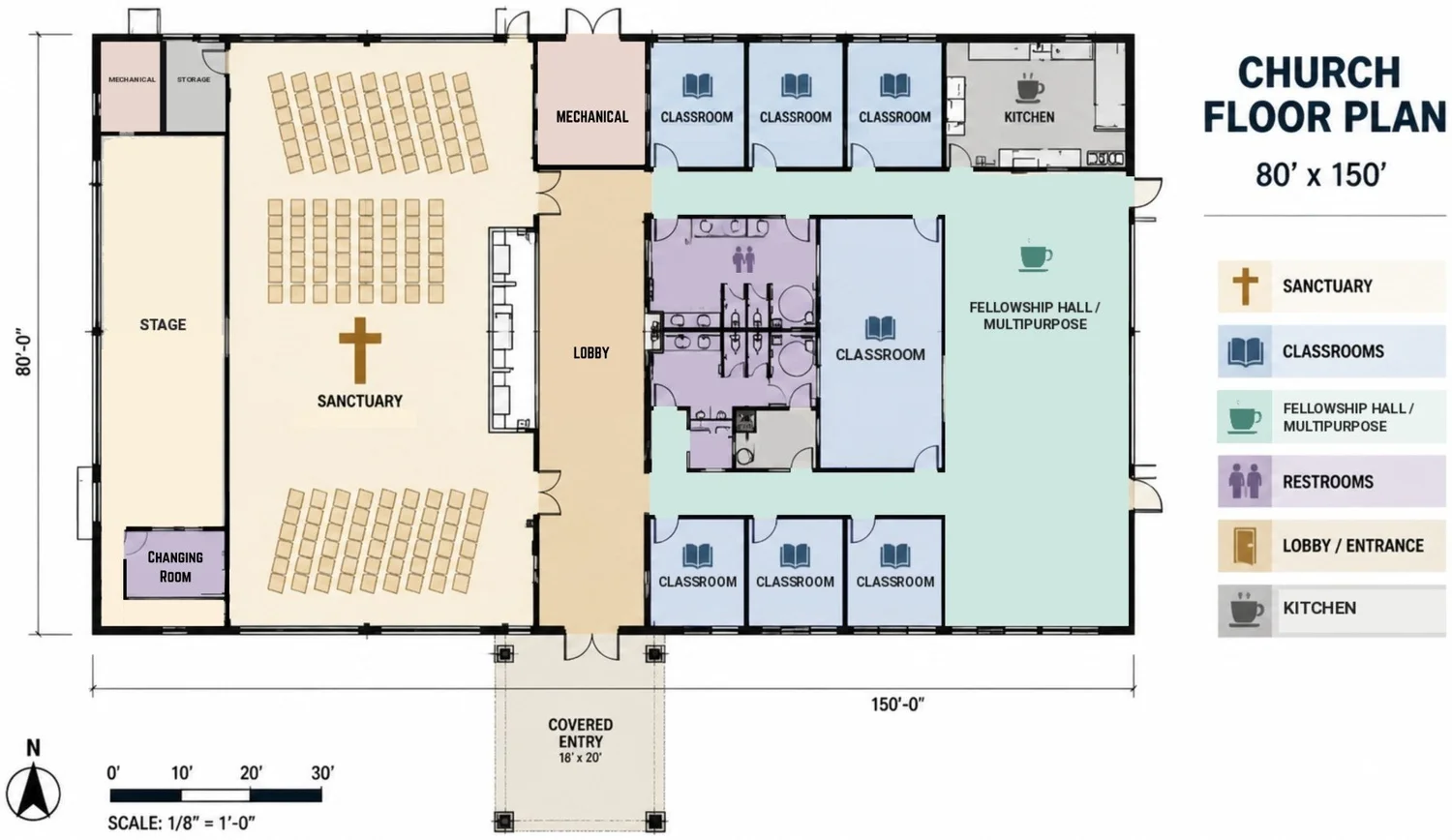 Floor plan of the proposed building