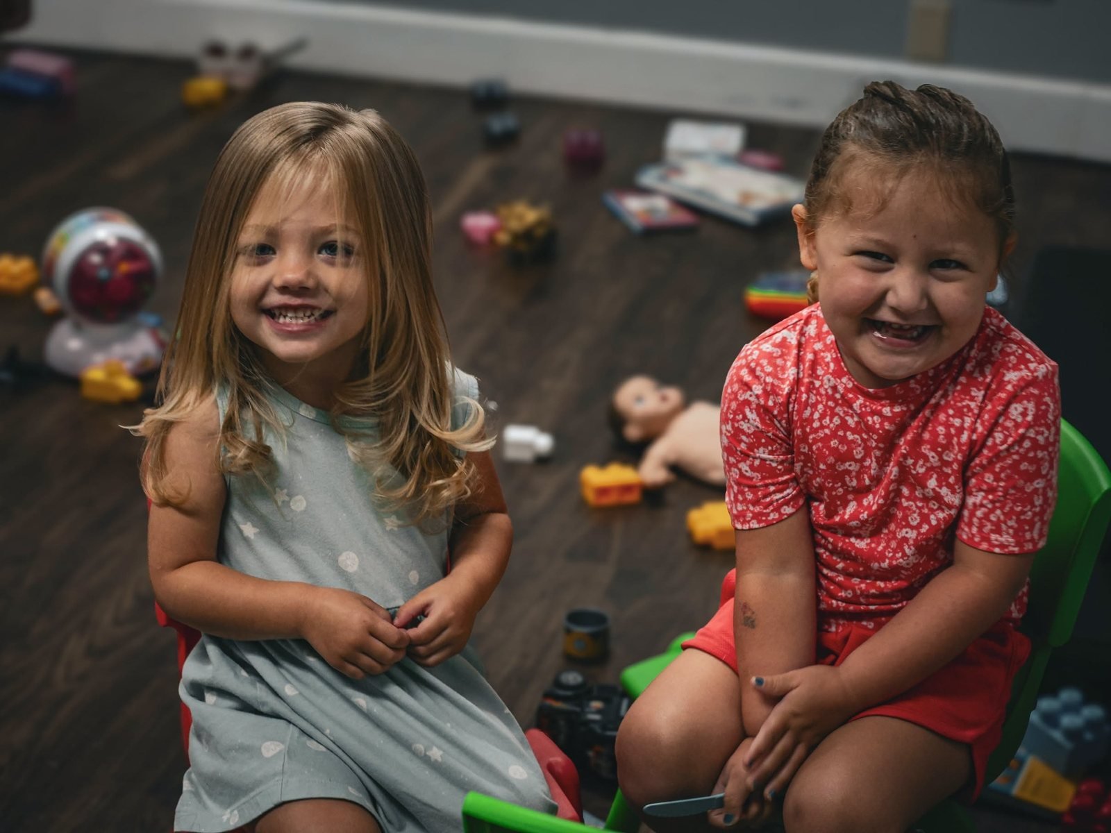 Two children smiling during Bridge Kids