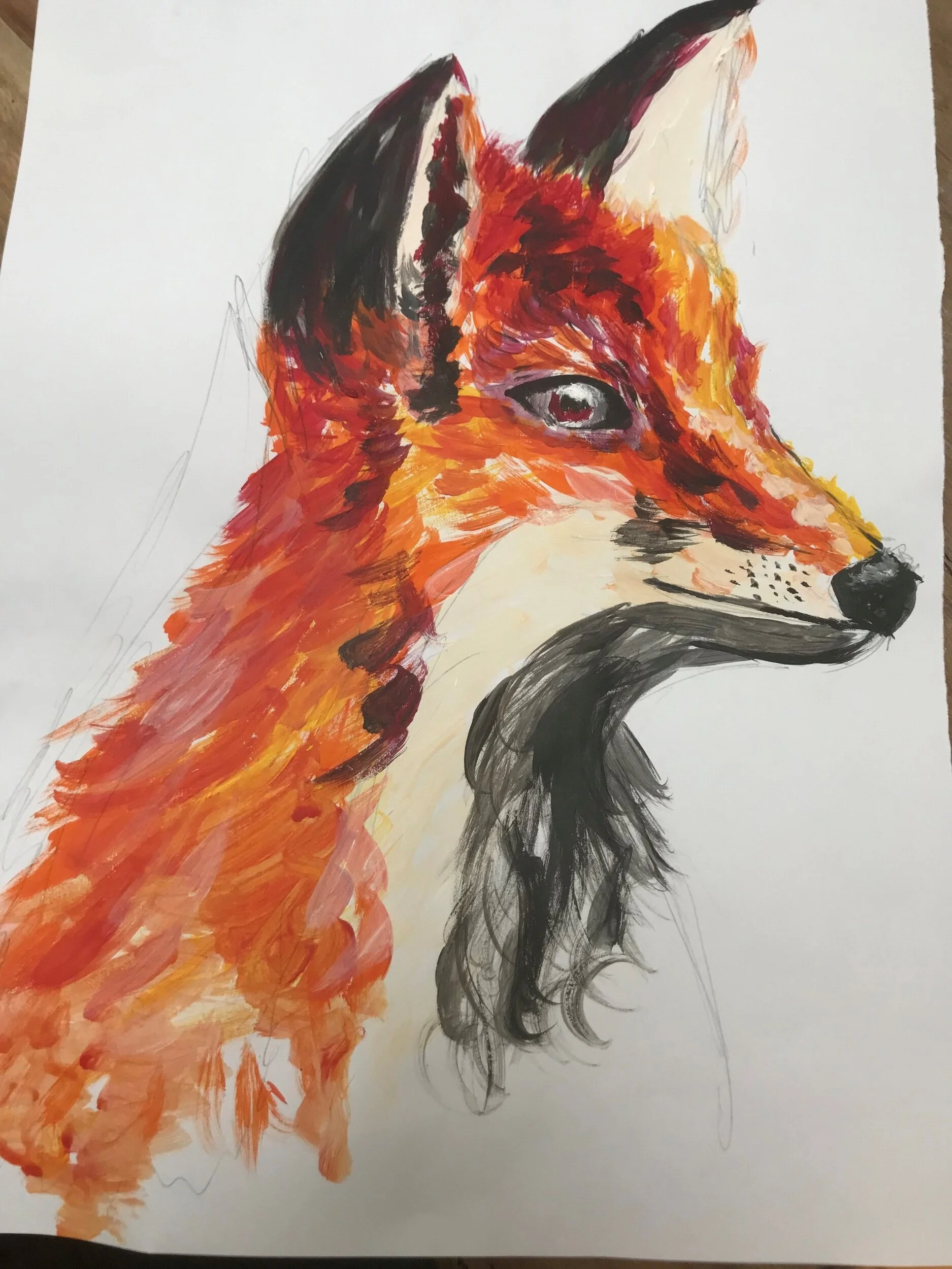 Fox Painting By Helen