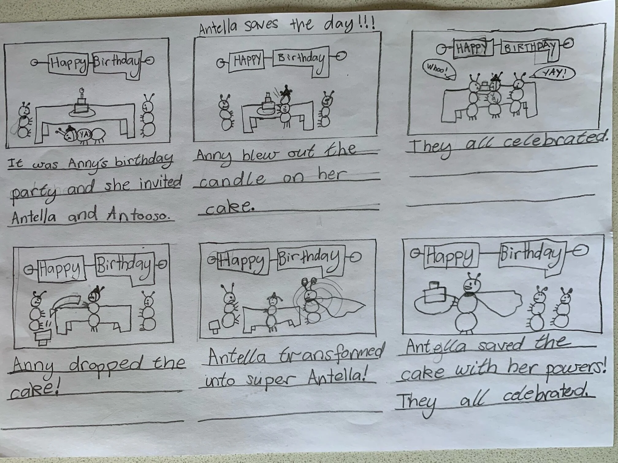 Antella saves the day - cartoon strip by Asher