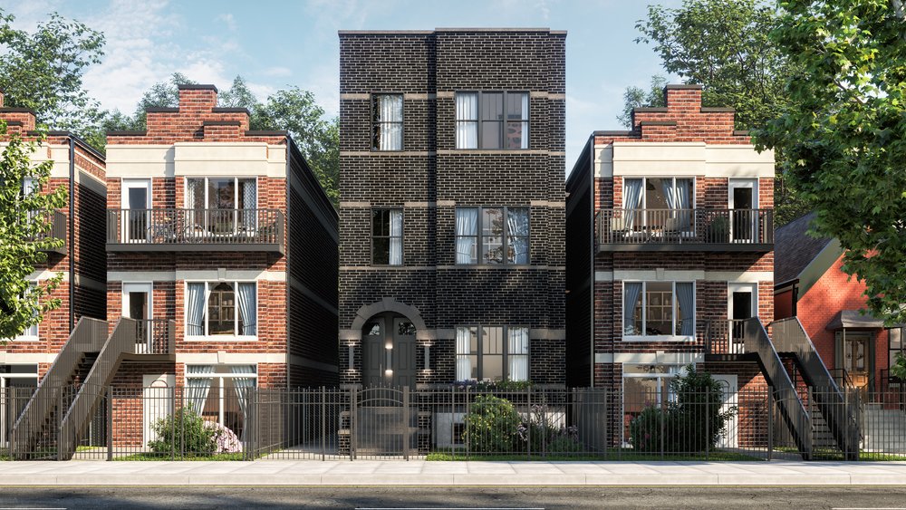 Multi-unit Property with Black Brick Exterior