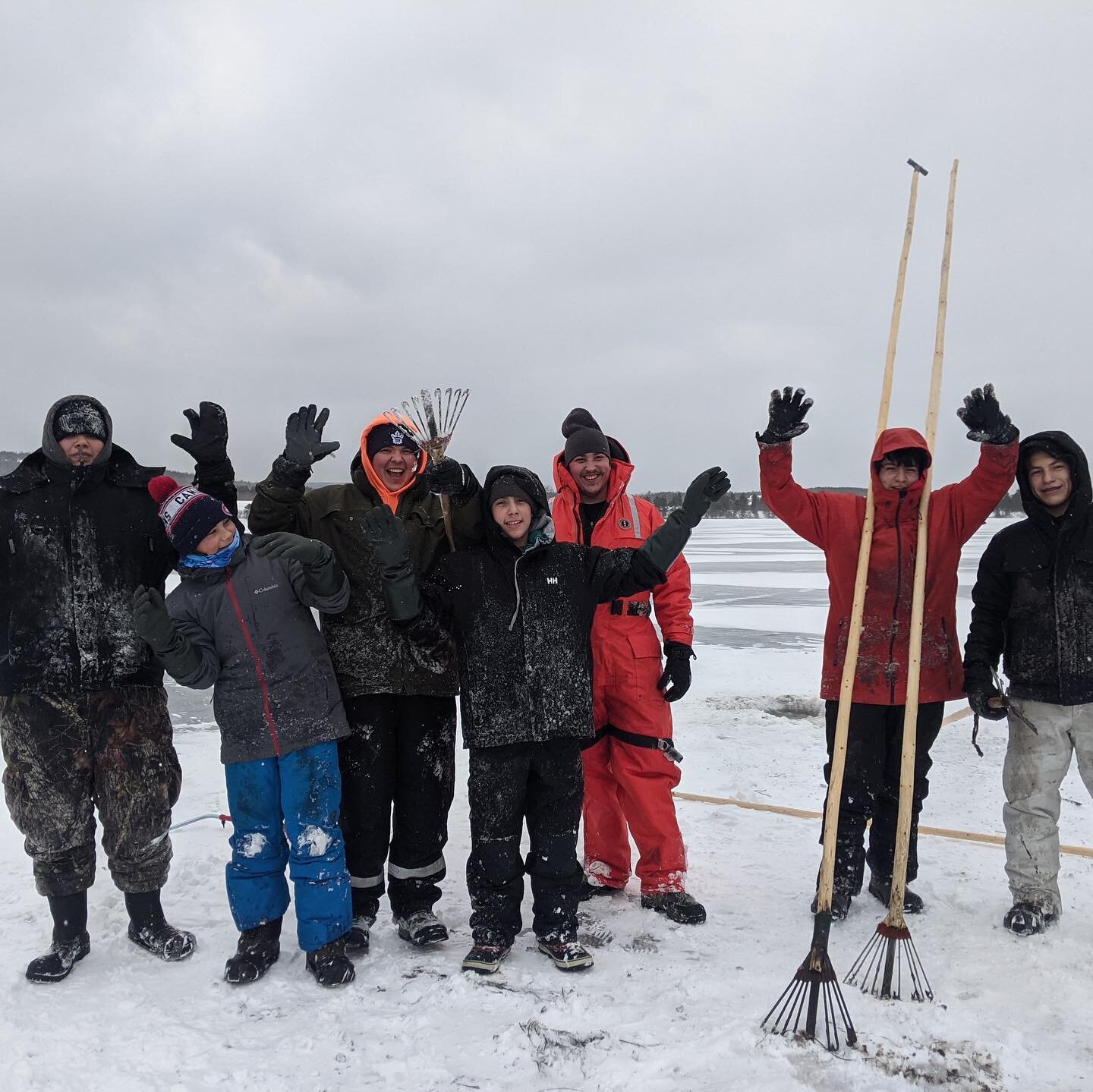 We spent our weekend gathered together on the ice with a group of young men from Membertou as they began their journey to reclaim the tradition of eeling. Looking forward to when we regroup next week  to process/share their catch with elders