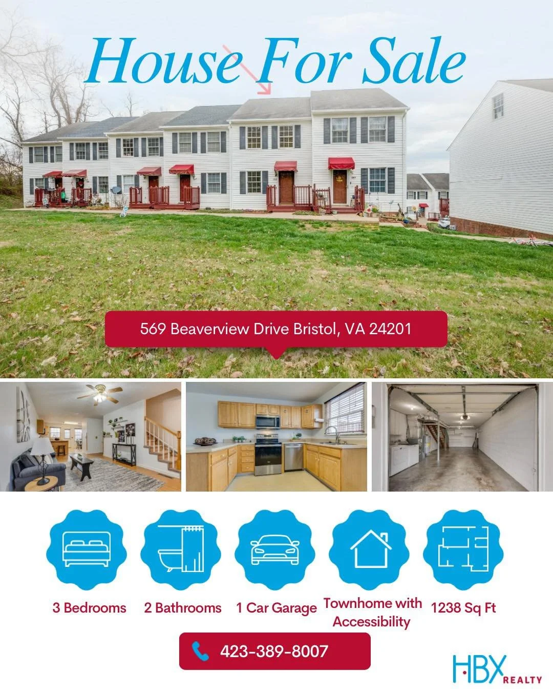 Affordable, accessible townhouse in Bristol, VA! This 3 bedroom/2 bathroom home checks so many boxes with its privacy, garage and lots of updates! 

Offered at $173,500, the price is cheaper than rent! Not sure if you can qualify to buy!? We can help
