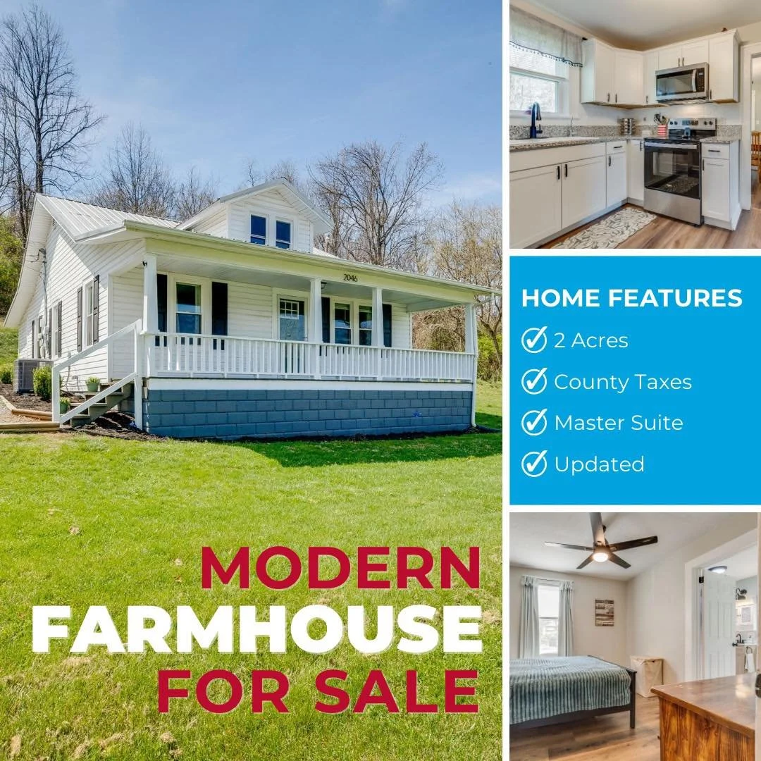 This remodeled farmhouse is stunning, on 2 acres and just outside of town so you have low county taxes! What more do you need!? 

📍 2046 Carolina Avenue Bristol, TN 37620

📲 423-389-8007

Listing provided by HBX Realty