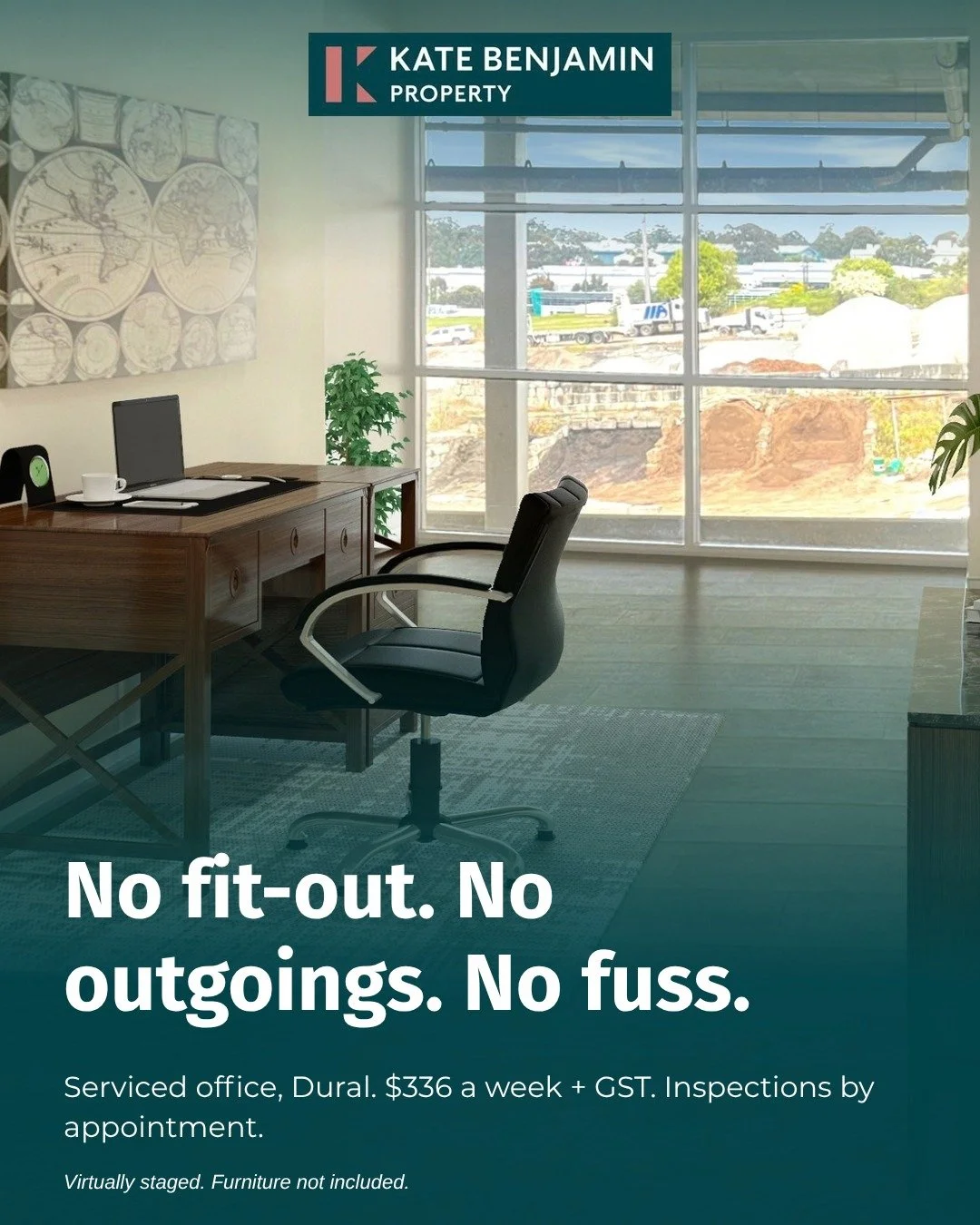 Be honest. How many Zoom calls have you taken from the kitchen table this month?

Office B at Wakefield Business Park, Dural is move-in ready. About 25 sqm of natural light, your own car space, and a shared boardroom, reception and kitchen when you n