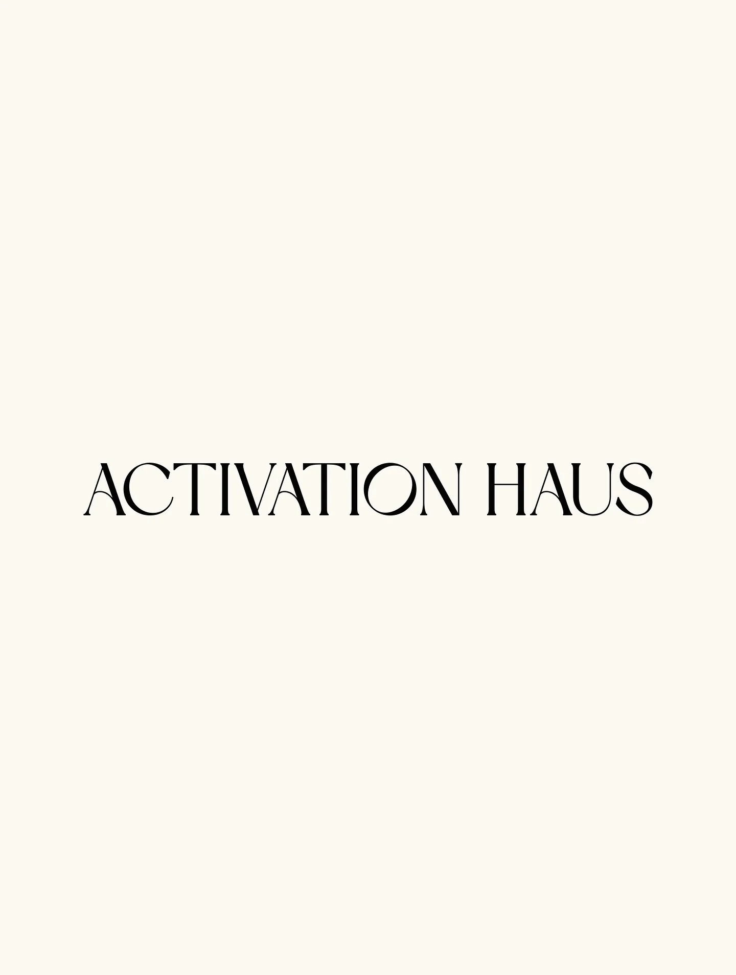 Branding for @activationhaus &mdash; officially launching soon. From food carts to immersive pop-ups, they bring moments to life.

This was a fully custom logo design, built from a carefully chosen font that we refined and tweaked to create something
