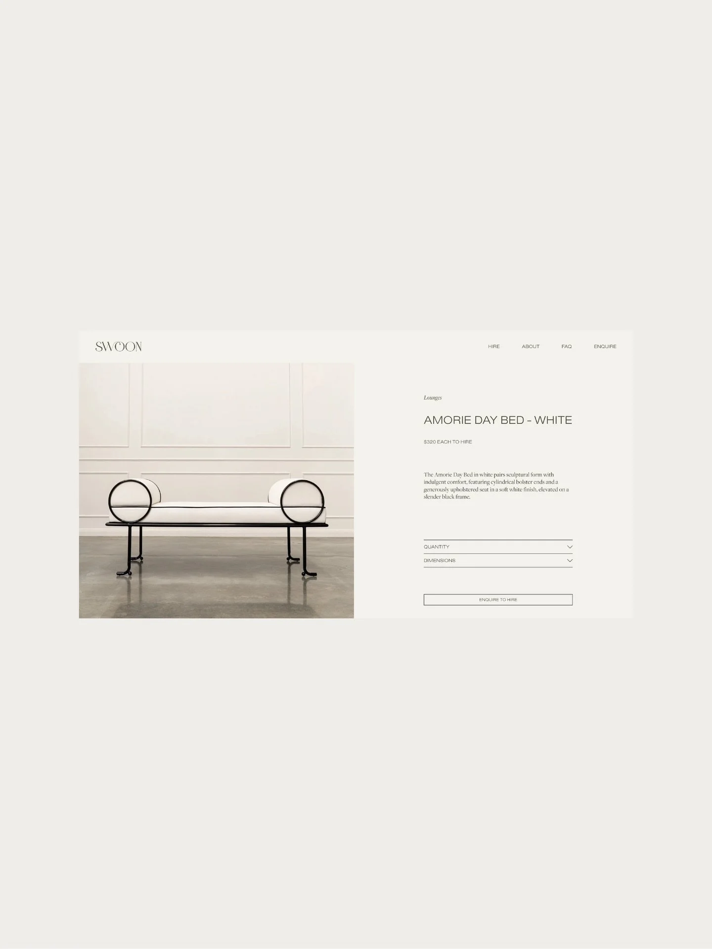 A look at what we refined during a recent &lsquo;Book a Design Day&rsquo; intensive for @swoon.hire 

We reworked the entire Squarespace website, refining every page, tightening all the details and giving the brand a far more polished and professiona