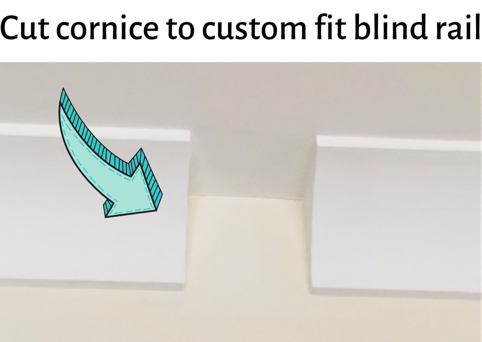 Cut cornice to custom fit blind rail