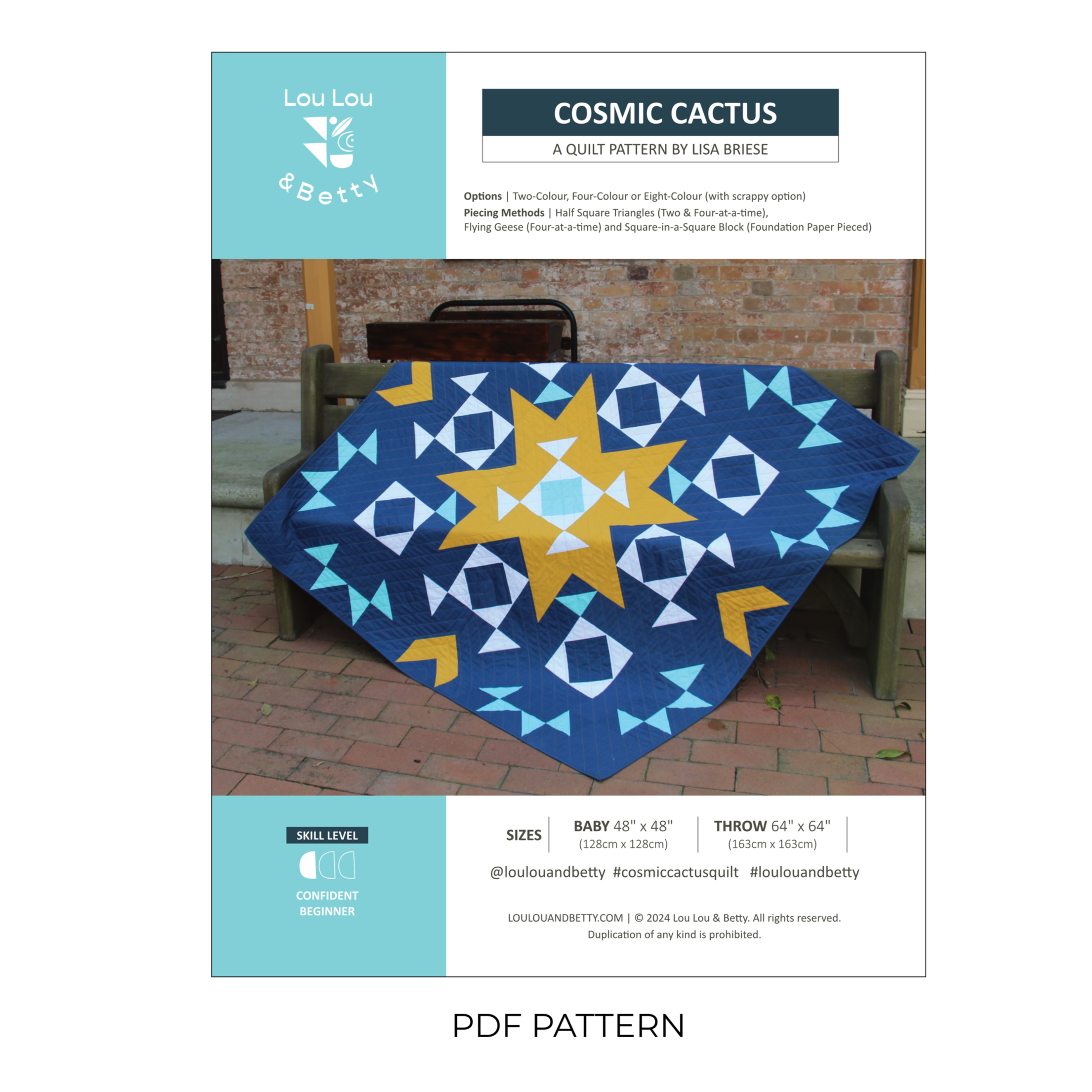 Cosmic Cactus Quilt 2.0 - PDF A4 Size