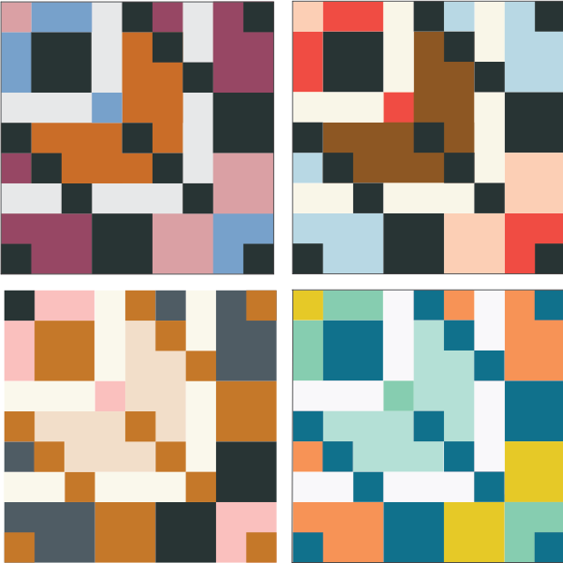 Kaleidoscopic Array Quilt - Colour Inspiration & Lay out options