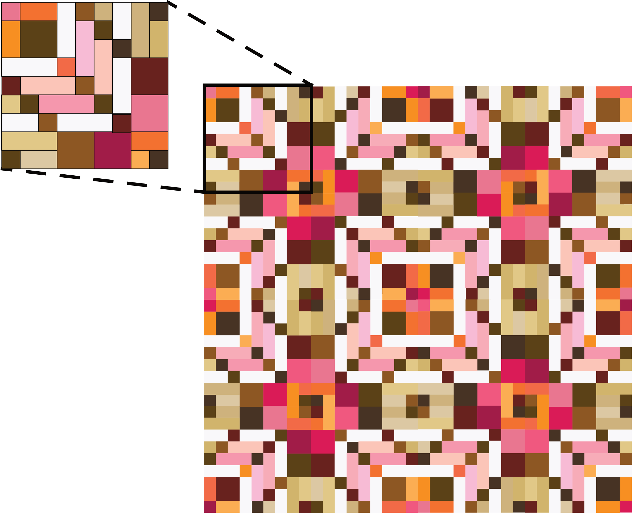 Scrappy quilt disection.