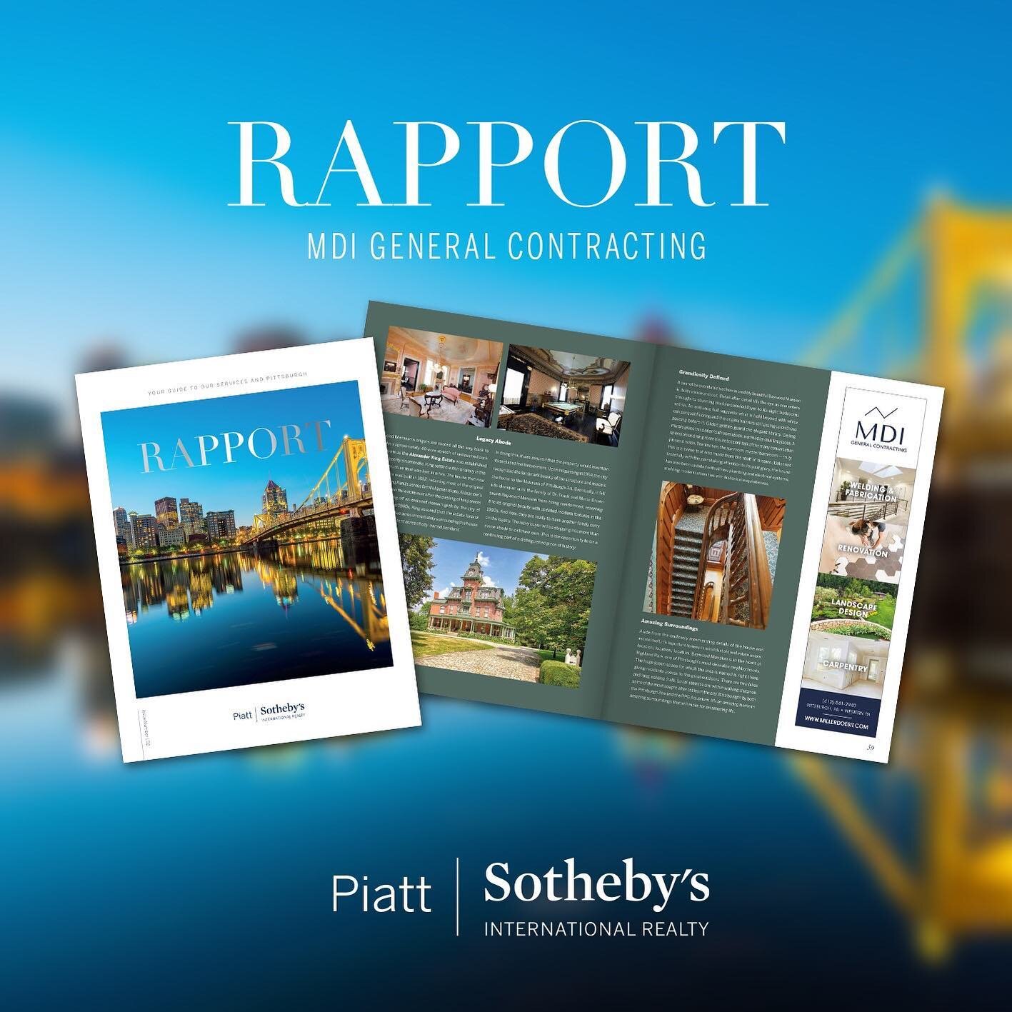 The 2nd edition of Rapport Magazine is officially published! We&rsquo;re excited about our partnership with @theopendoormagazine and @piattsir and look forward to what&rsquo;s next&mdash;meeting the other featured businesses and getting to know the P