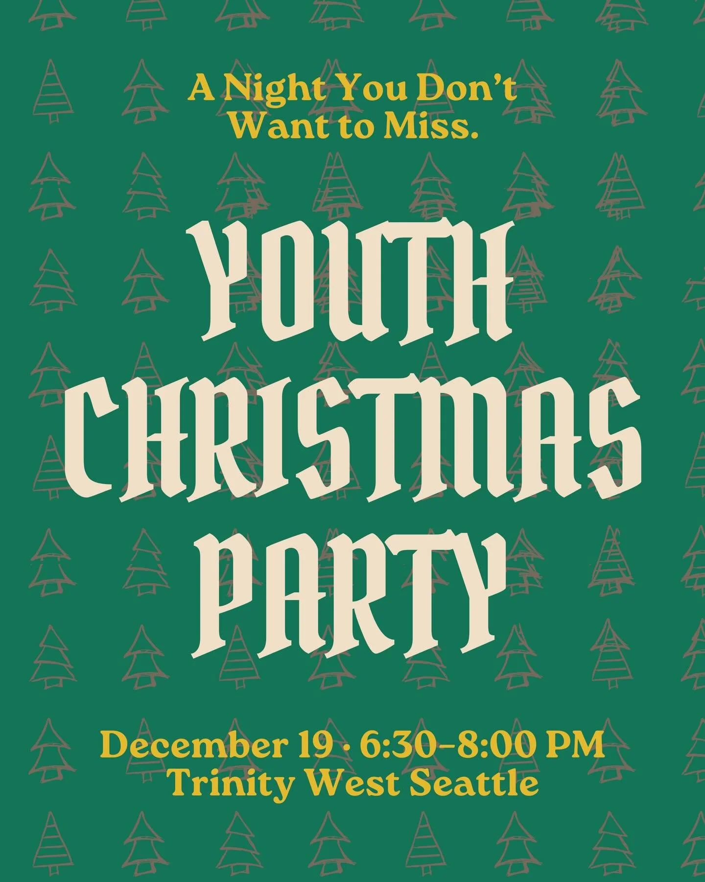 All Youth, Come Through!

Christmas hang. Food. Music. Cookie decorating. A wild White Elephant swap. Photo Booth. Friends from across West Seattle. One great night together.