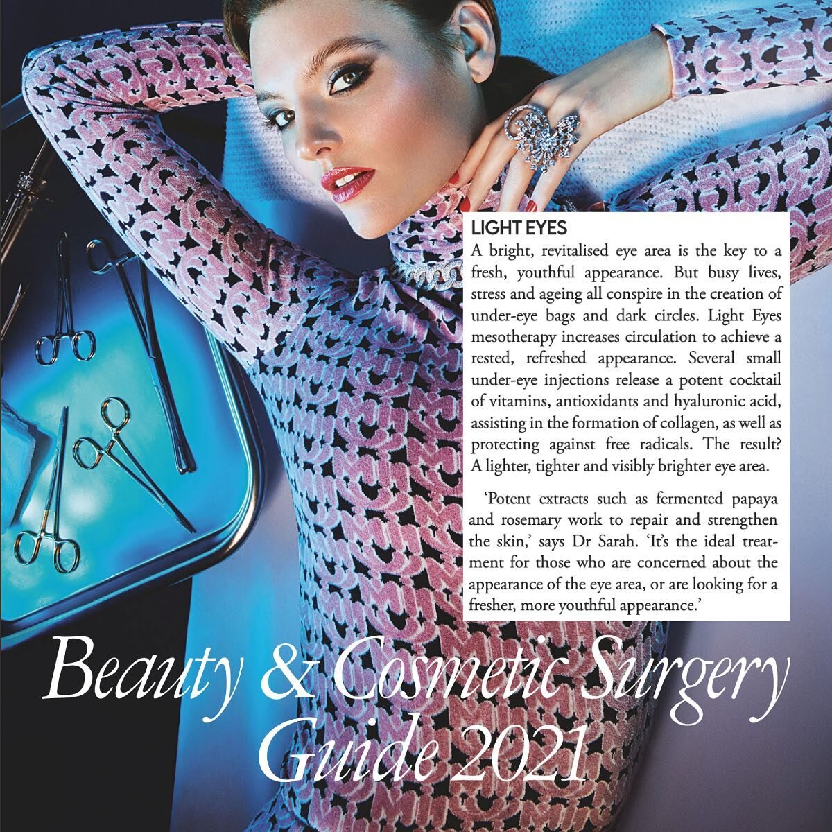 LightEyes is listed in Tatler&rsquo;s Beauty &amp; Cosmetic Surgery guide 2021 as three of the top treatments in The Lovely Clinic! We are proud to say that Dr Sarah Tonks, Dr Kishan Raichura, Dr Semira Kwabi and Dr Euan Mackinnon in The Lovely Clini