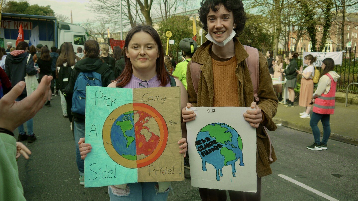 A huge thank you to Nu in Clan Johnson for capturing the atmosphere during Friday's Climate Action Strike so well. 

Thank you also to Ronan for organising this and helping us make change happen!

#GoatstownETSS #FridaysForFuture #ClimateStrikeDublin