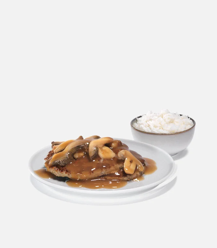 BURGER STEAK WITH RICE