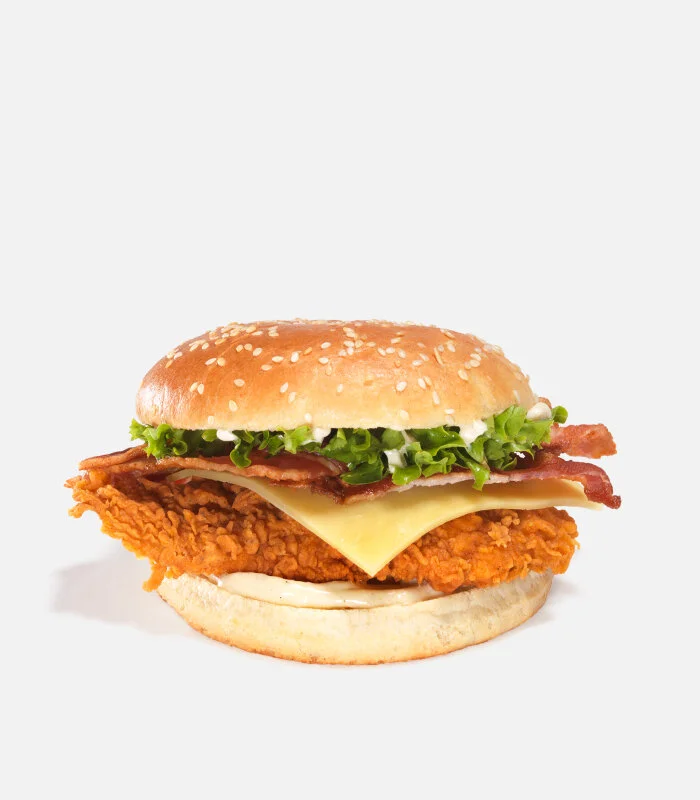 CHICKEN BURGER WITH BACON