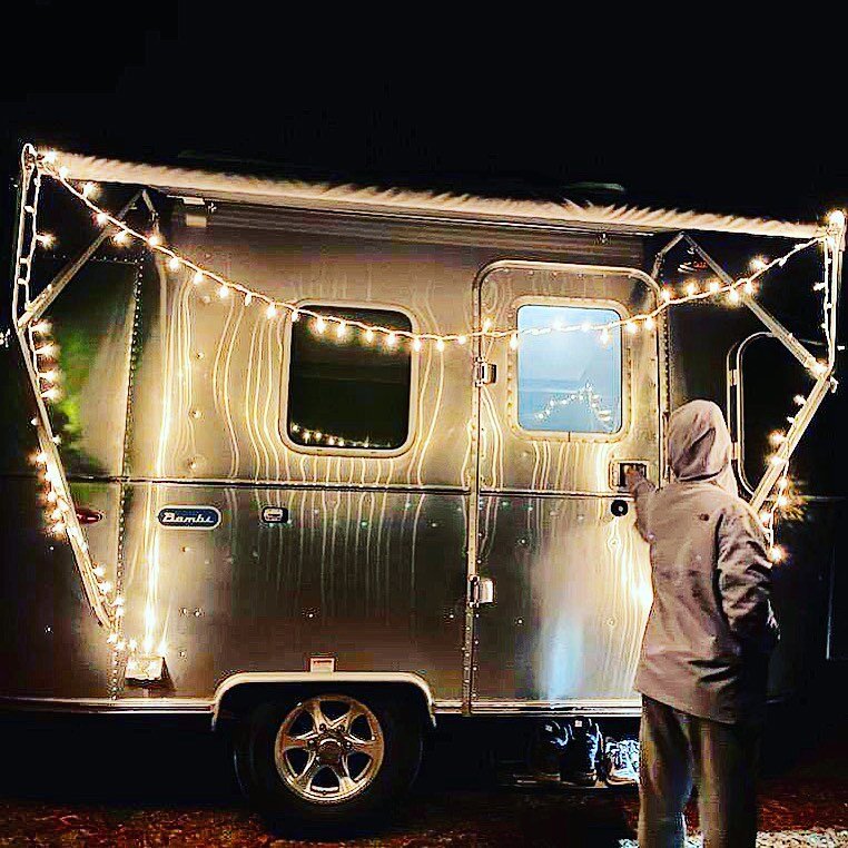 Airstream night life #rvshare #outdoorsy #california #californiawilderness #glamping #glampingcalifornia #glampers #glamperscalifornia #glampersca #rvtravel #airstream #traveltrailer #californiatravel #camping #californiacamping #californiabeaches #l