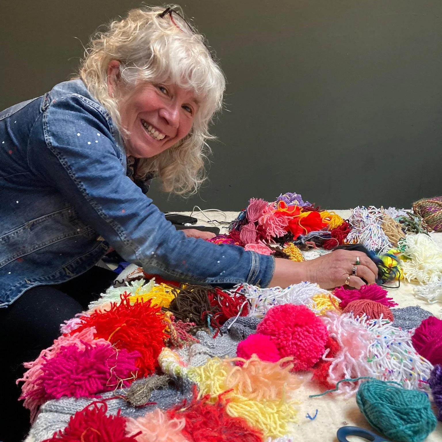 It's time for us to finish The Mossy Carpet, we've got rolls of fleece and hundreds of pompoms sent through the post and now it's time to start sewing! 

We'll be at Market Hall this Friday (7th) and again on Wednesday 12th &amp; Friday 14th November
