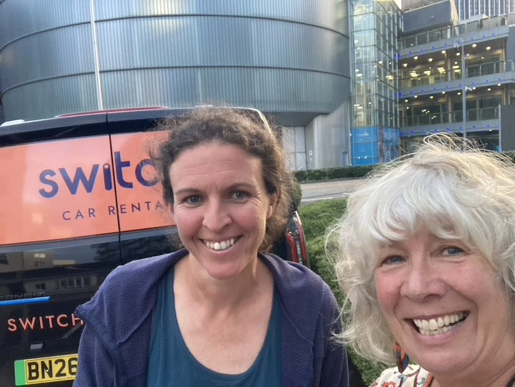  Jenny and Naomi arrive in Birmingham by electric van  