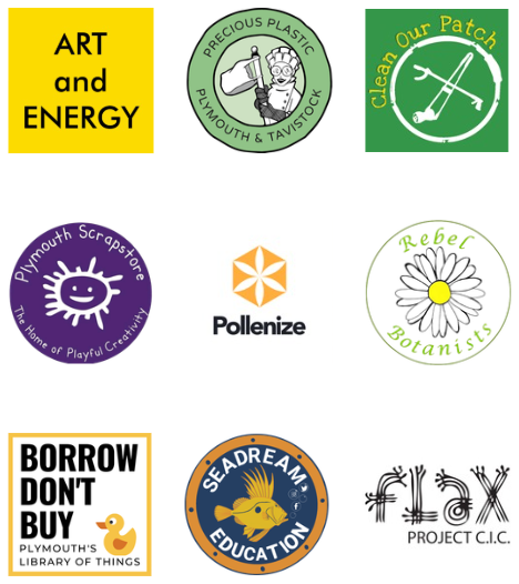 9 logos of the Plymouth Eco Collective members