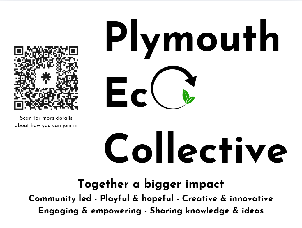 Plymouth Eco Collective logo with QR code and tag  line - 'Together a bigger impact'