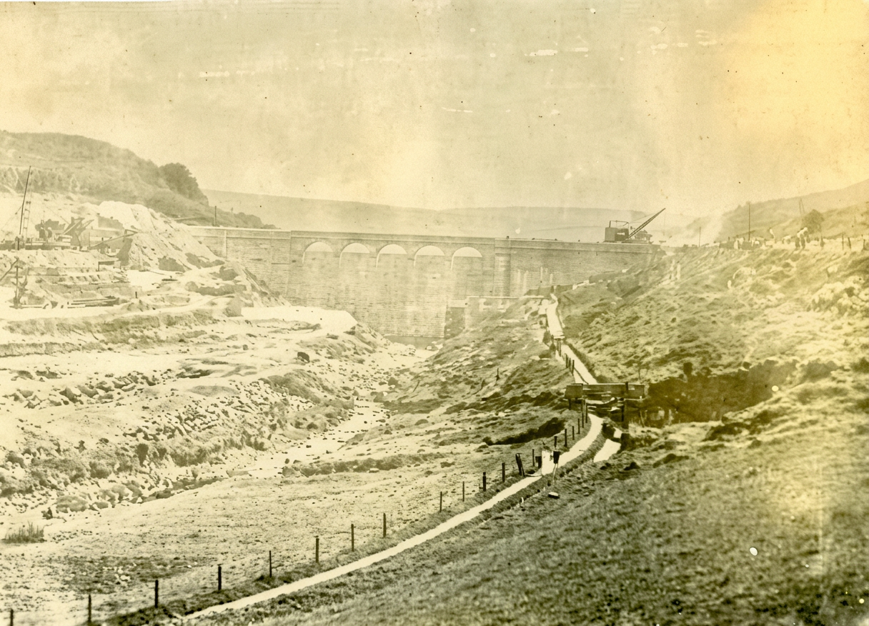 Burrator Dam from Rebuilding Plymouth and reproduced by Cyberheritage