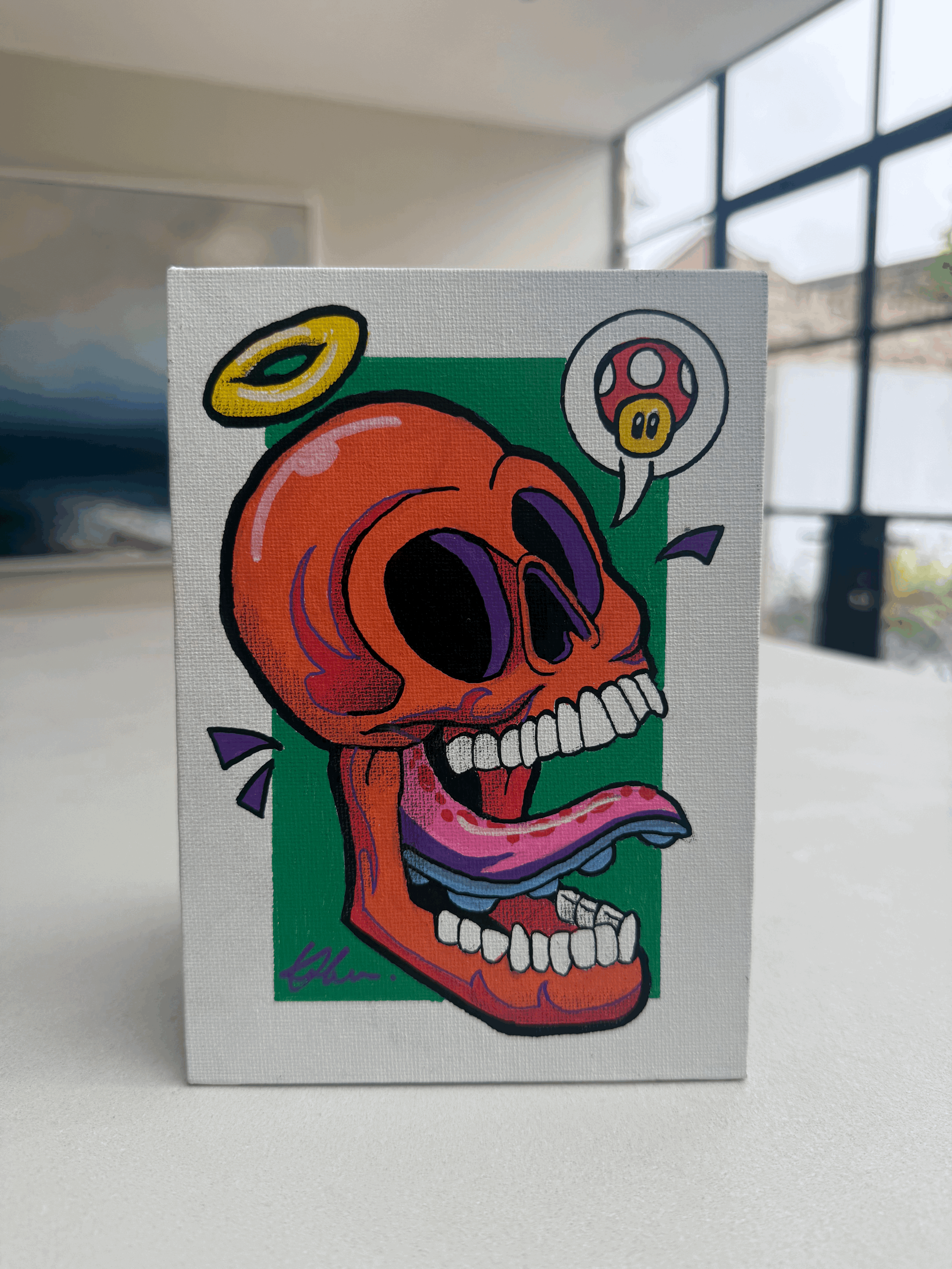 Orange Skull Canvas