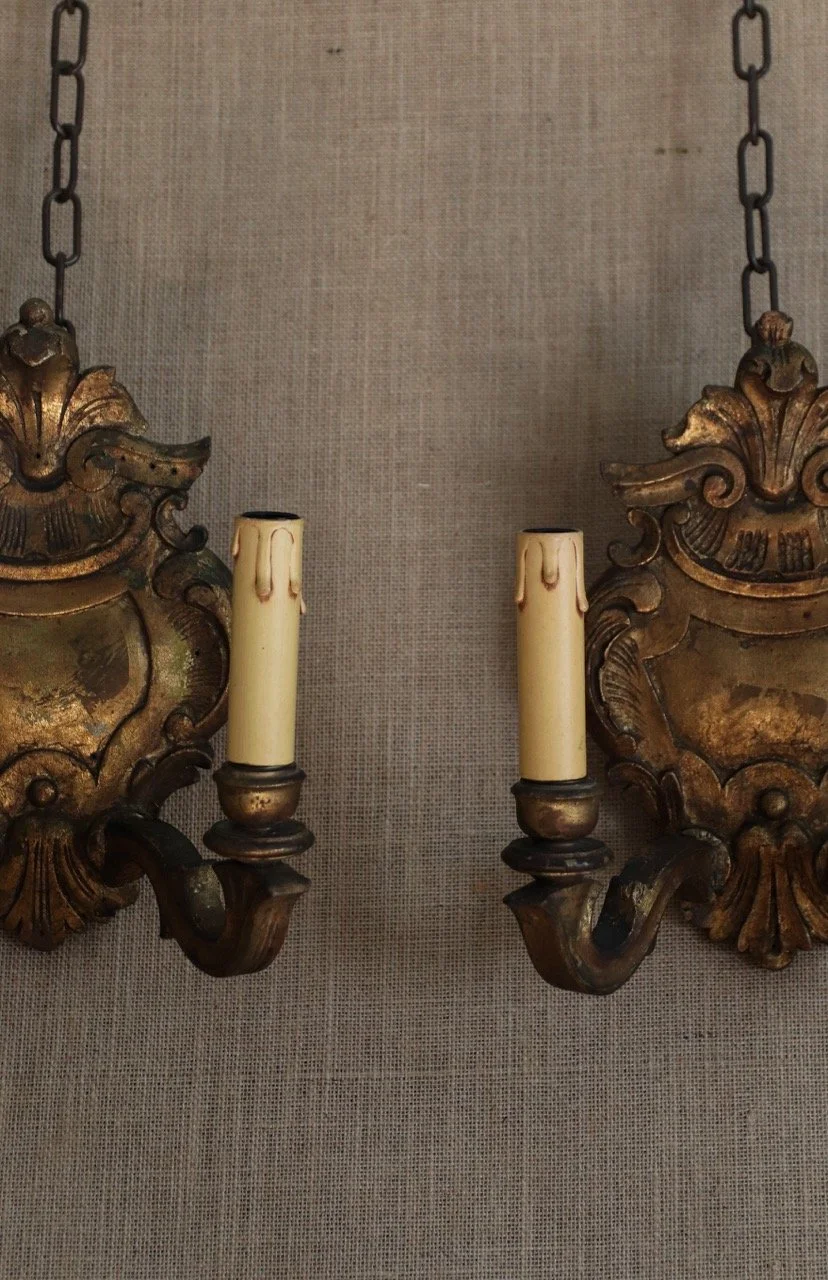 Pair of Antique Italian Gilt Sconces