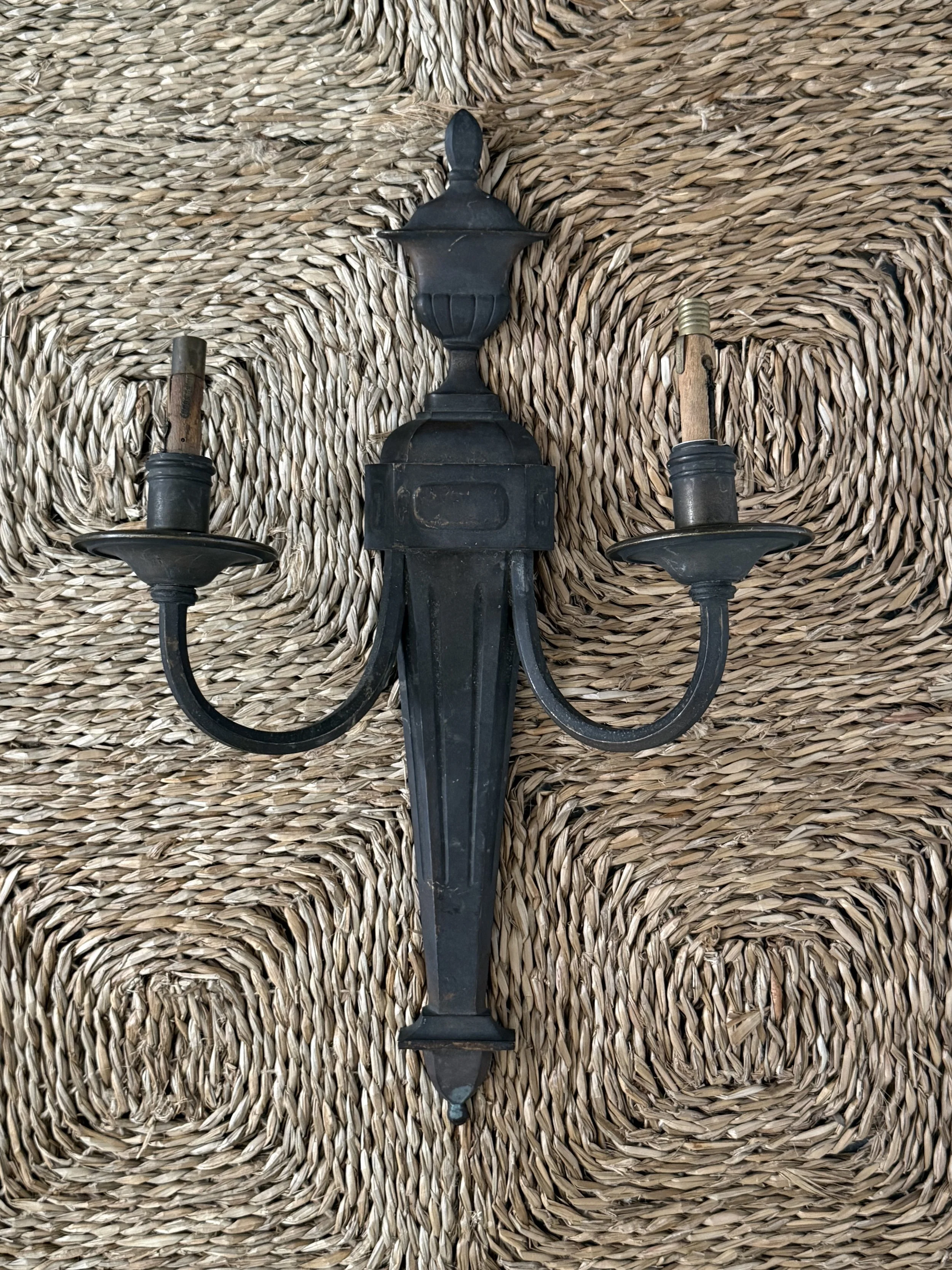 Pair French Iron Wall Sconces